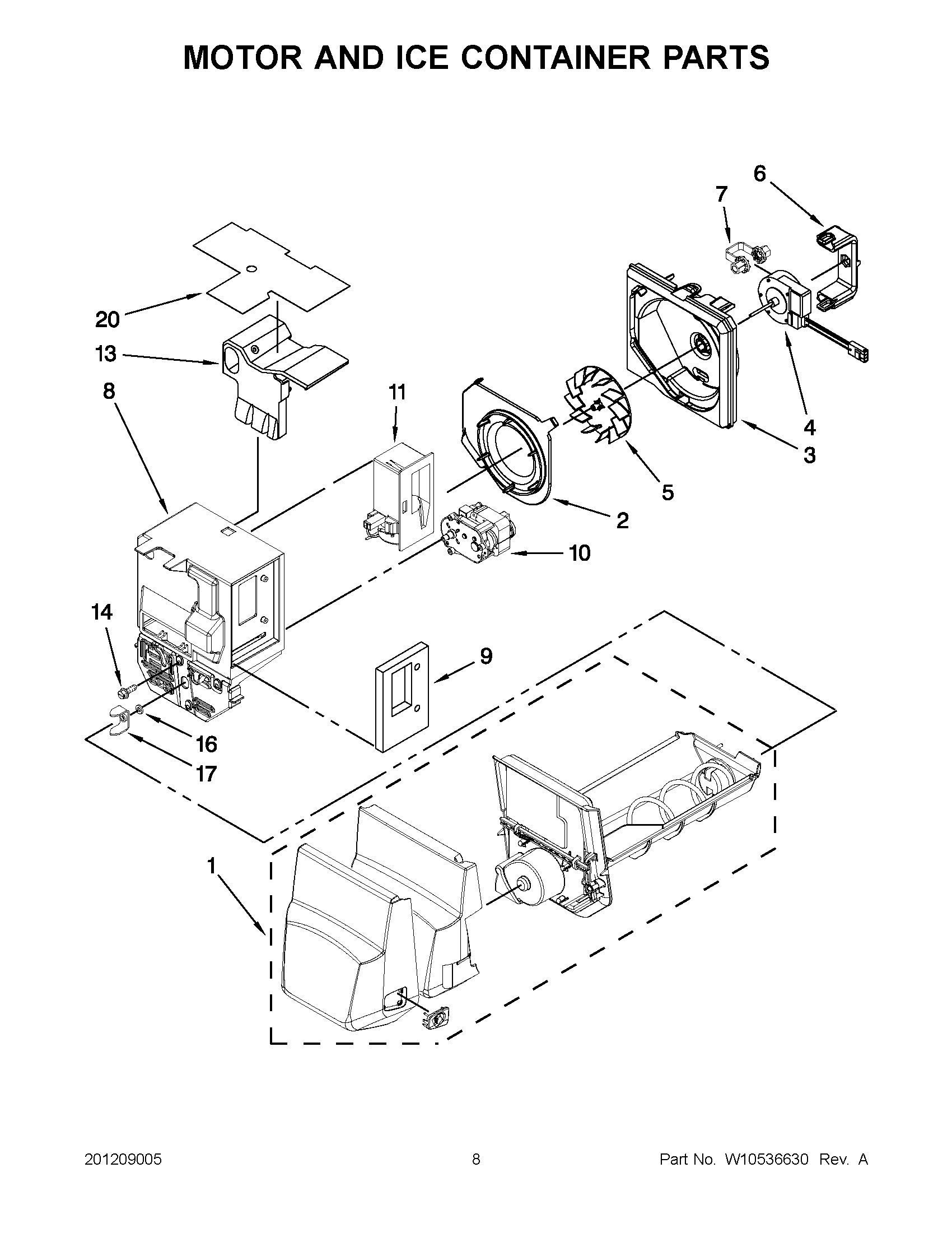 04 - MOTOR AND ICE CONTAINER PARTS