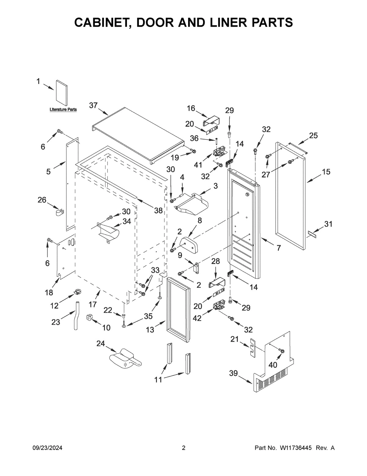 02 - CABINET, DOOR AND LINER PARTS