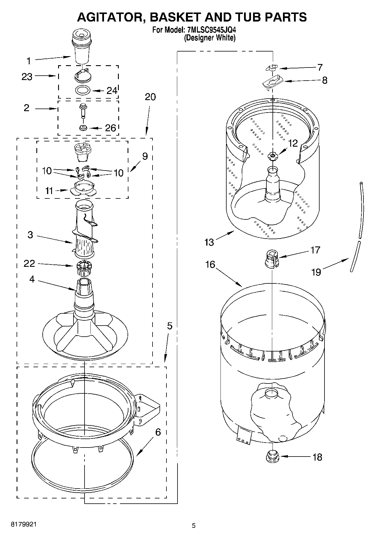 03 - AGITATOR, BASKET AND TUB PARTS