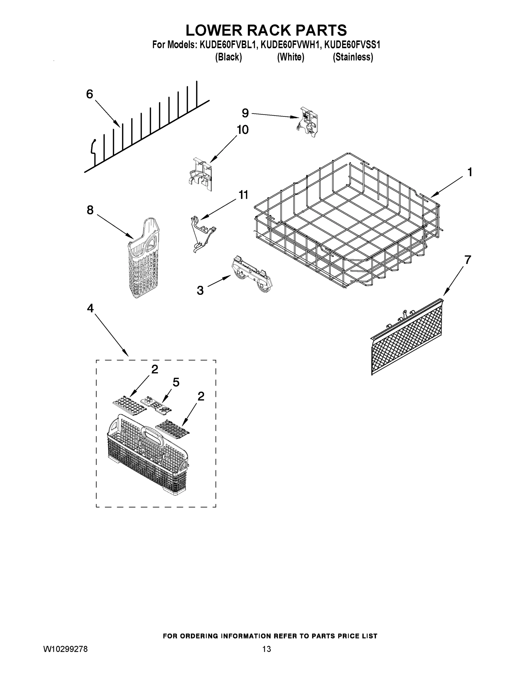 10 - LOWER RACK PARTS
