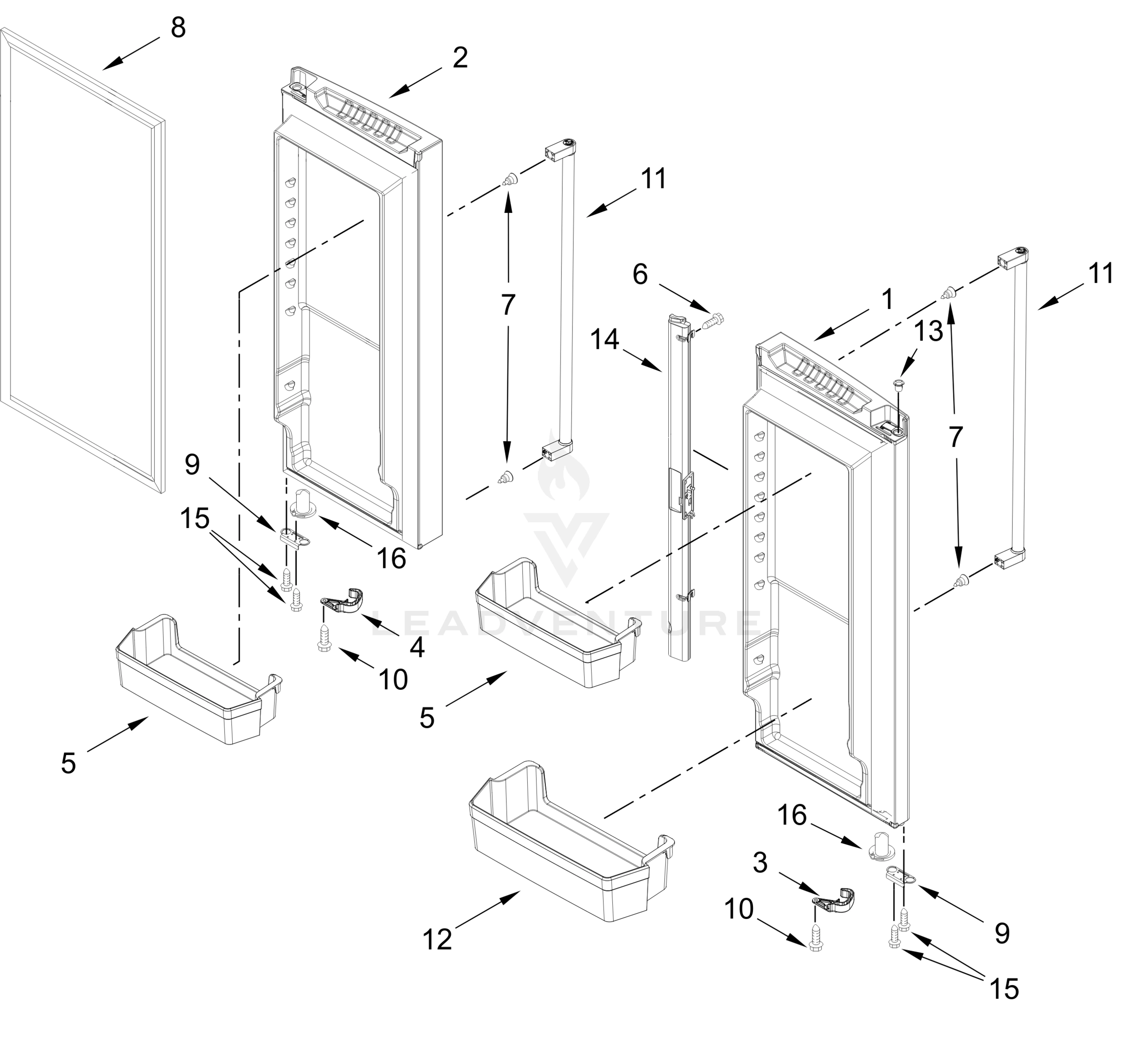 REFRIGERATOR DOOR PARTS