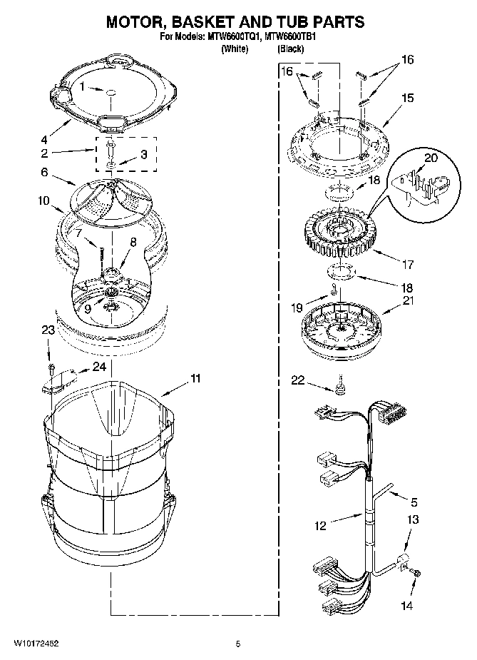 03 - MOTOR, BASKET AND TUB PARTS