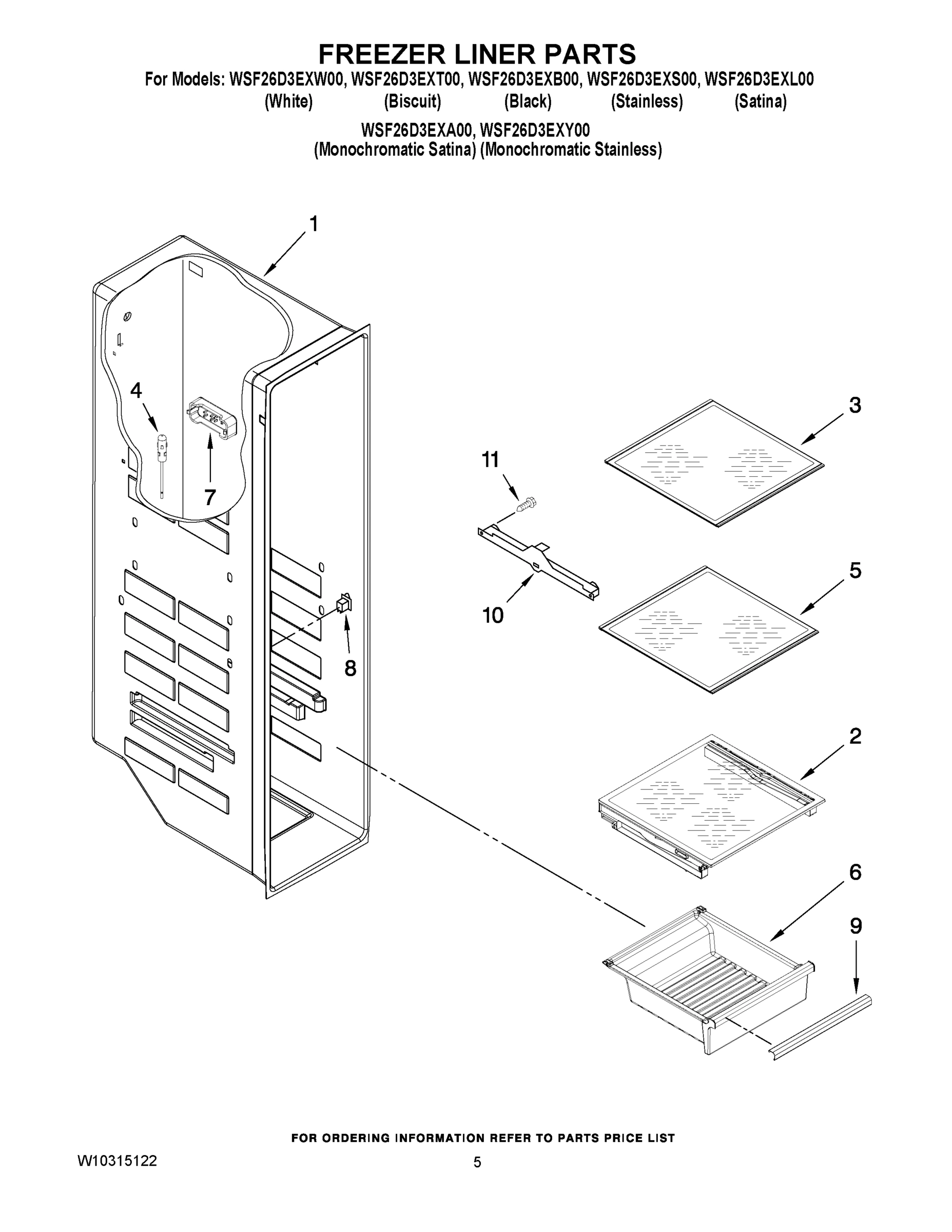 04 - FREEZER LINER PARTS
