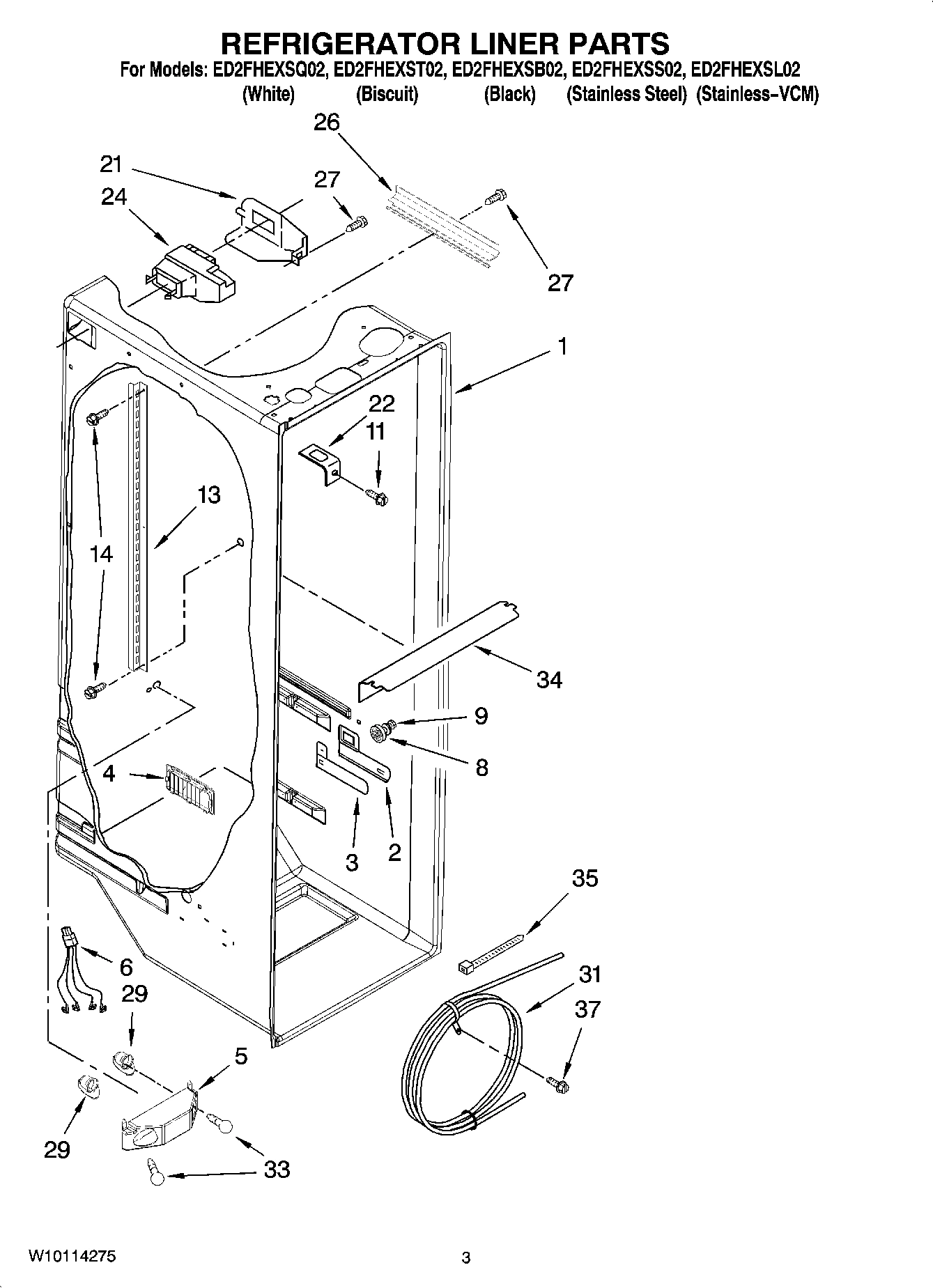 02 - REFRIGERATOR LINER PARTS