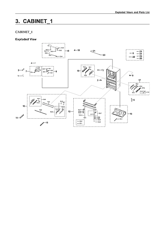 CABINET 1 PARTS