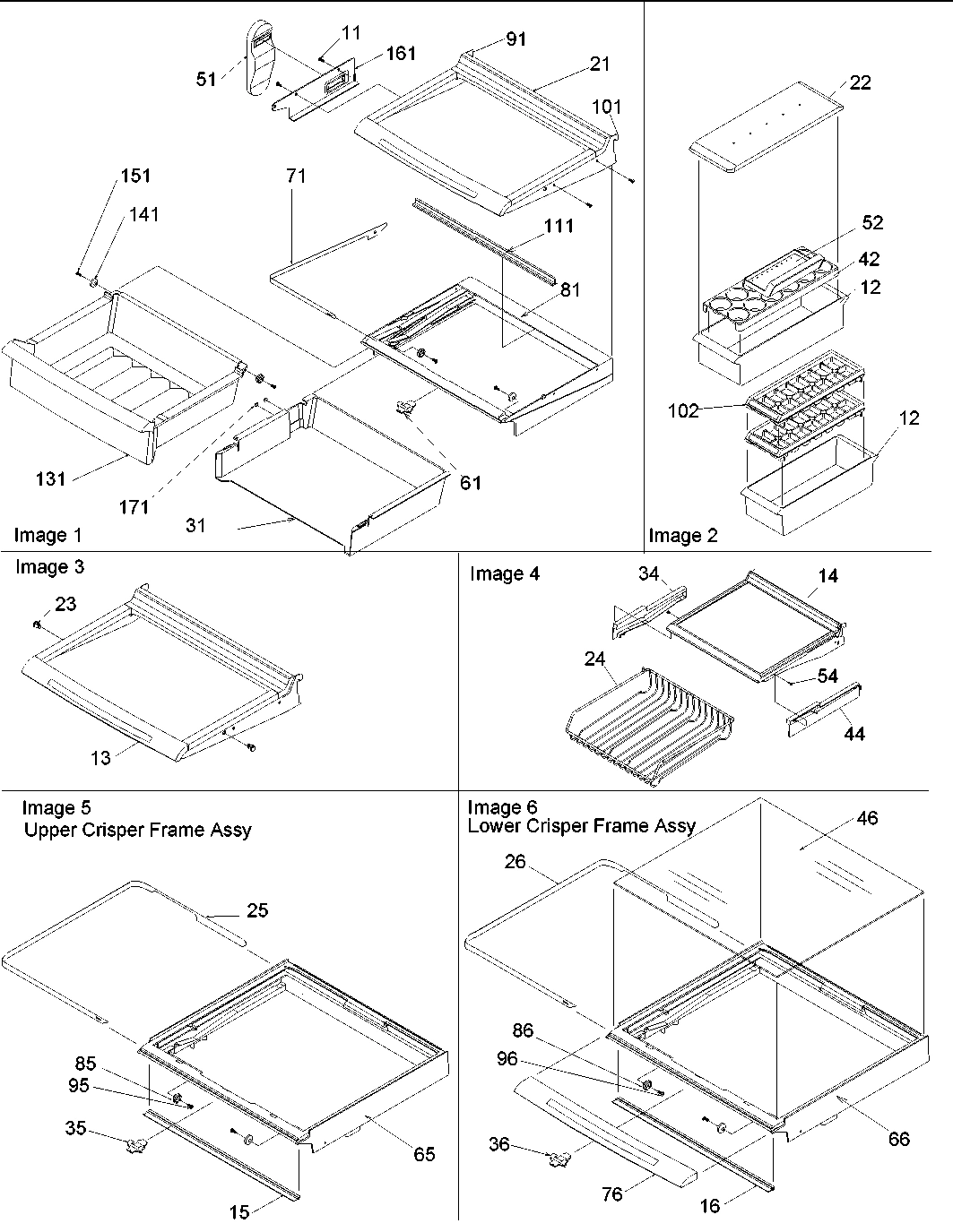 03 - Deli, Shelves, Crisper Assy