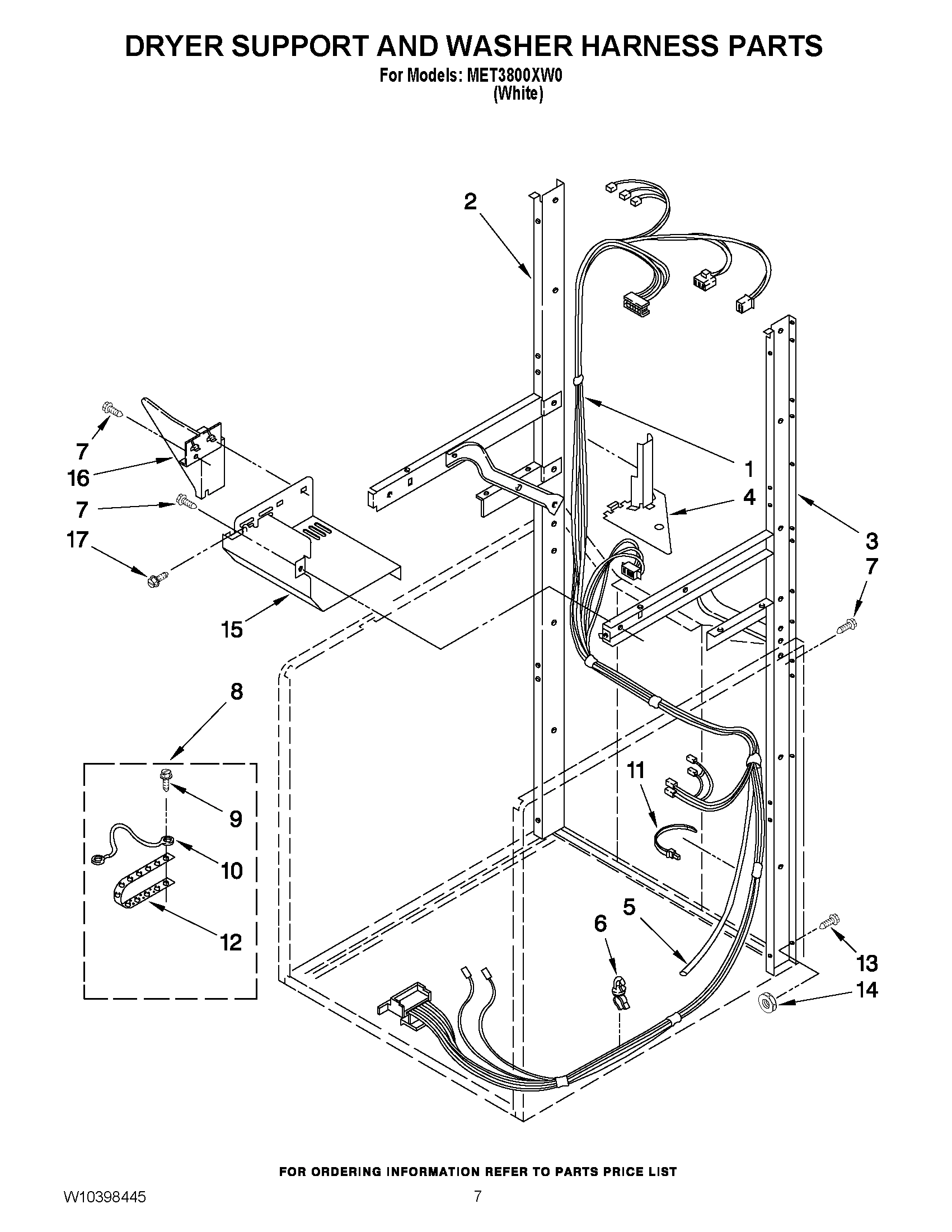 05 - DRYER SUPPORT AND WASHER HARNESS PARTS