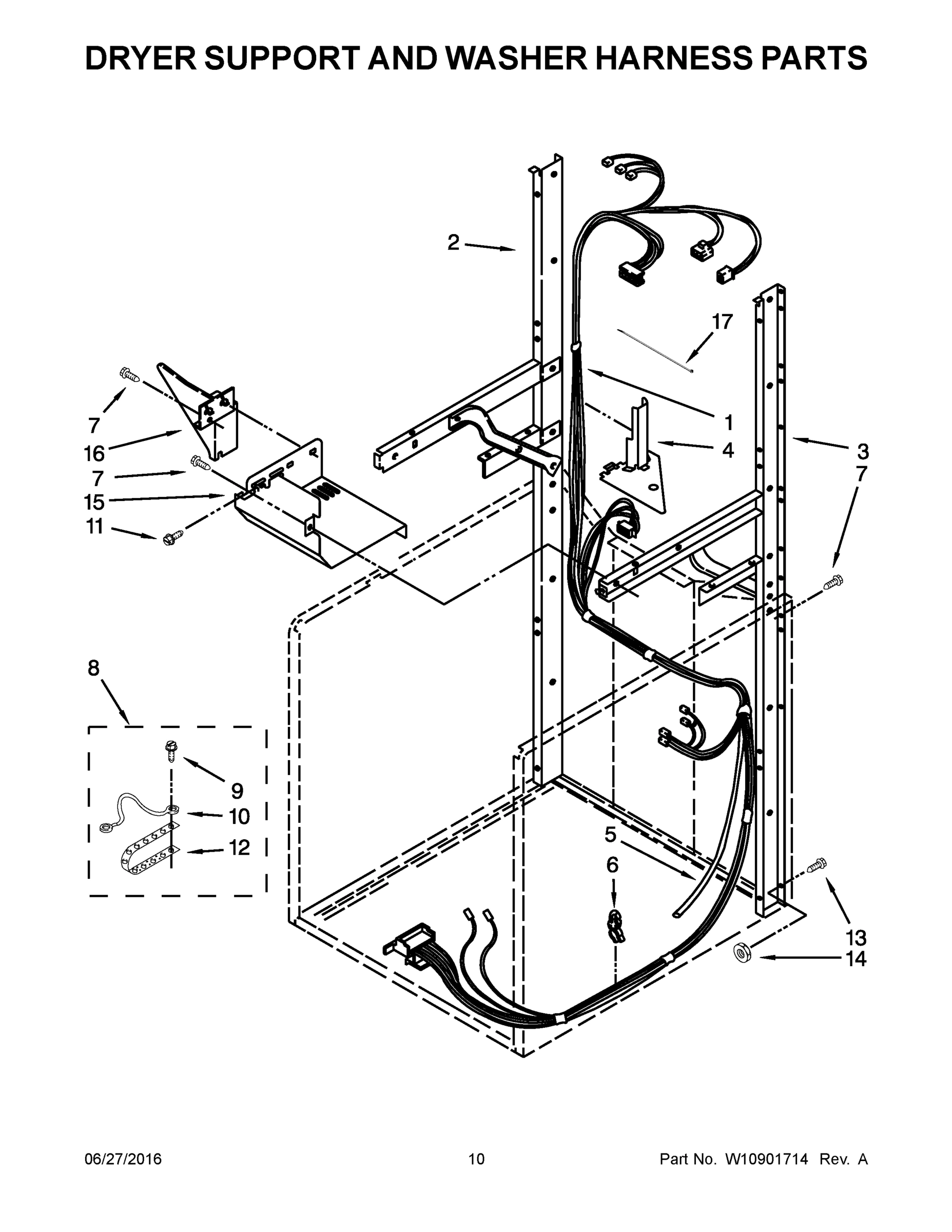 06 - DRYER SUPPORT AND WASHER HARNESS PARTS