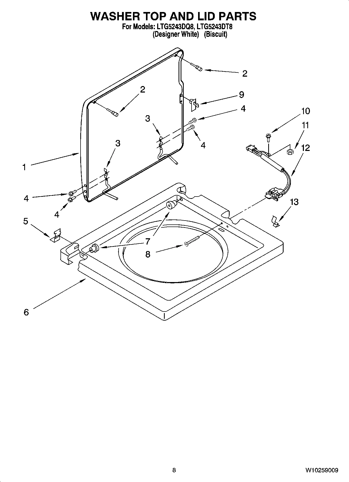 06 - WASHER TOP AND LID PARTS