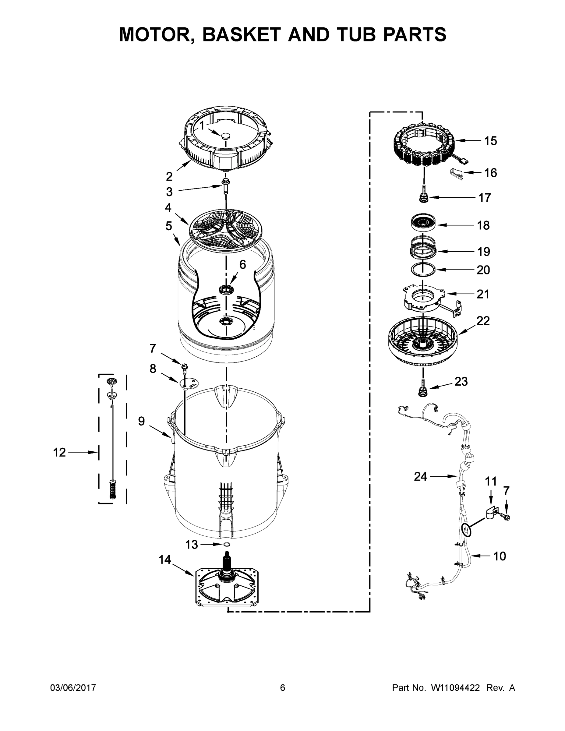 04 - MOTOR, BASKET AND TUB PARTS