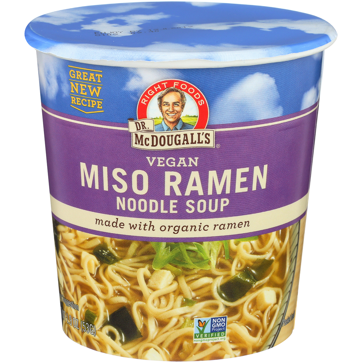 Dr. McDougall's Vegan Miso Ramen Noodle Soup | 1.9 oz Cup