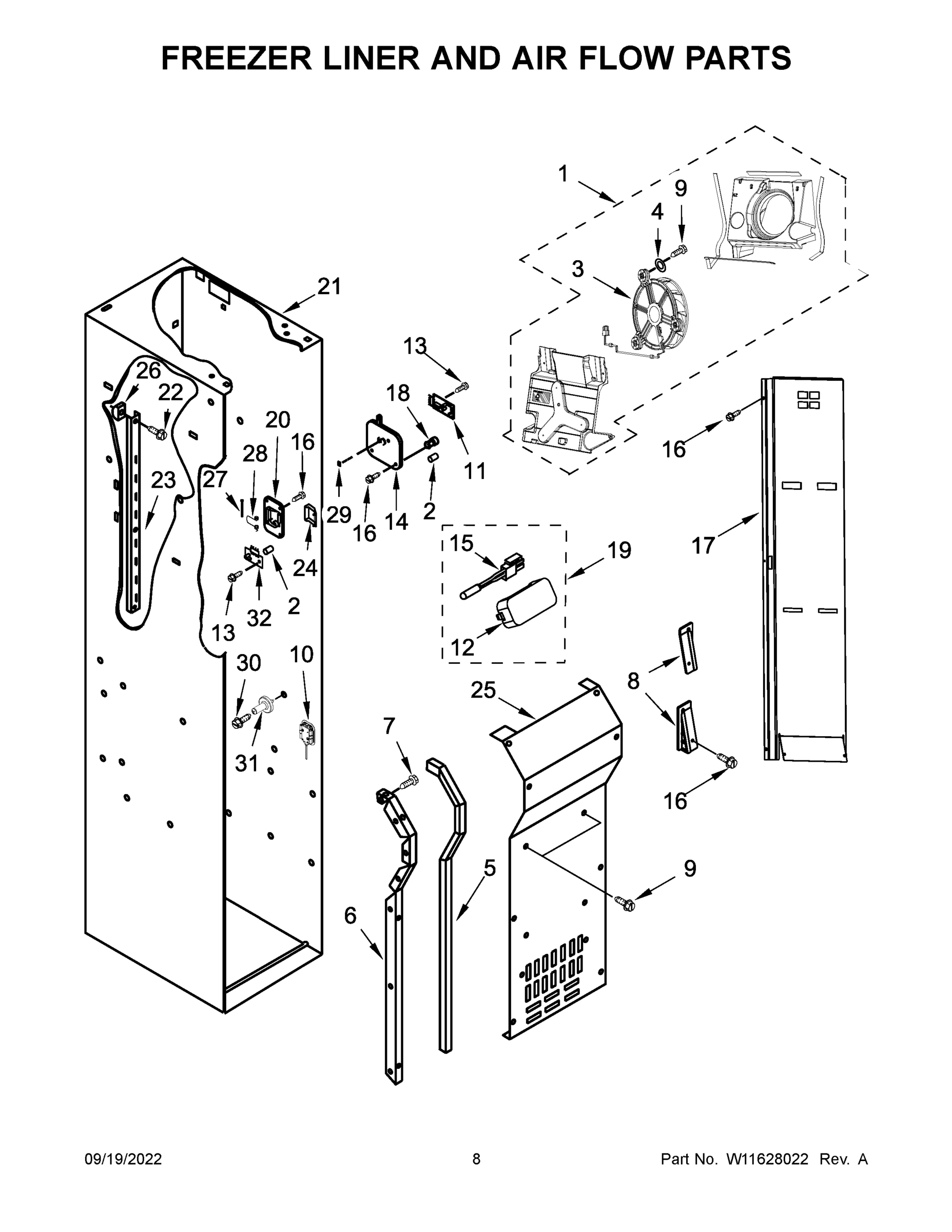 05 - FREEZER LINER AND AIR FLOW PARTS