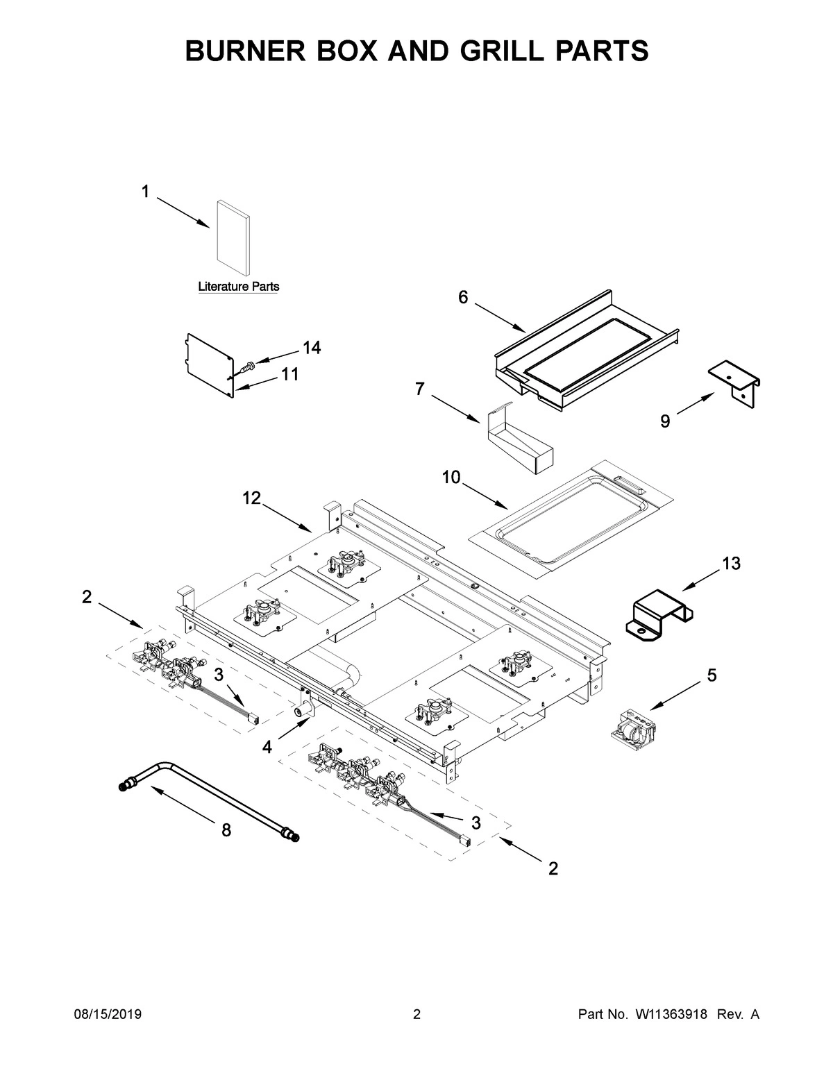 02 - BURNER BOX AND GRILL PARTS