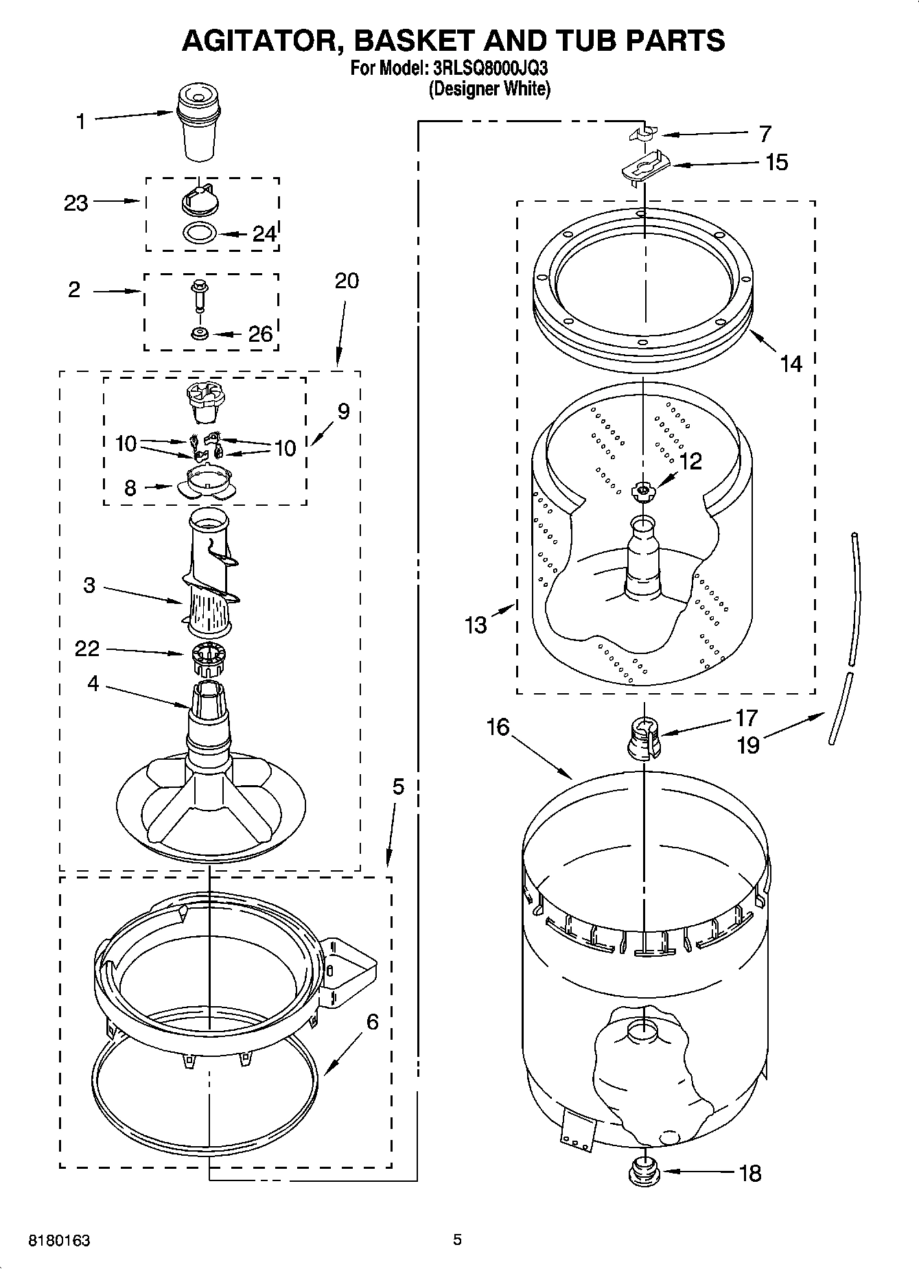 03 - AGITATOR, BASKET AND TUB PARTS