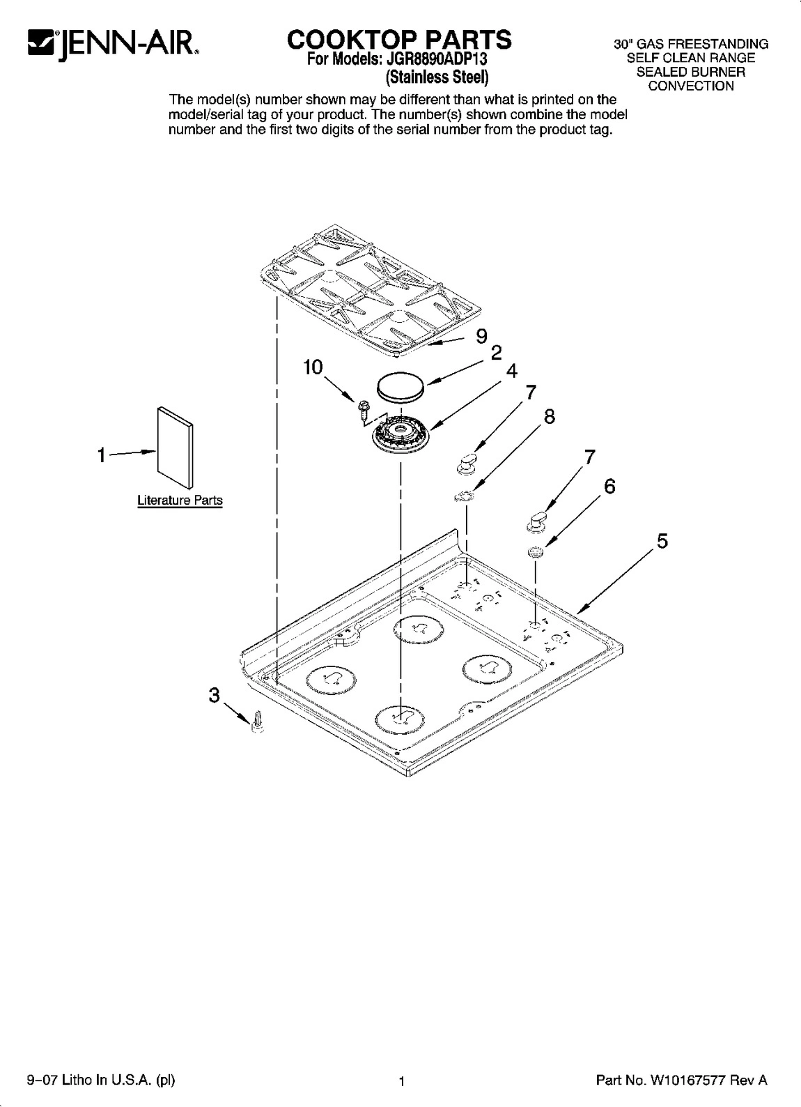 01 - COOKTOP PARTS