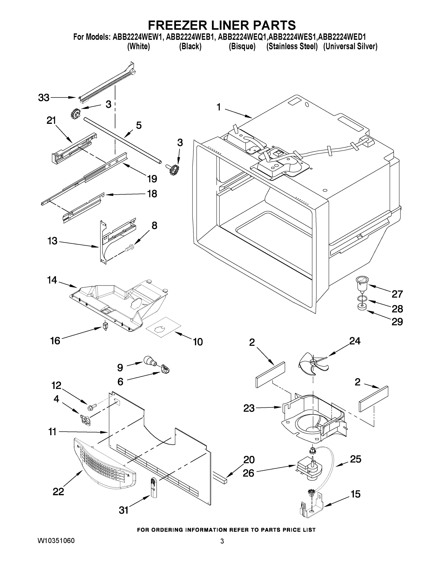 02 - FREEZER LINER PARTS
