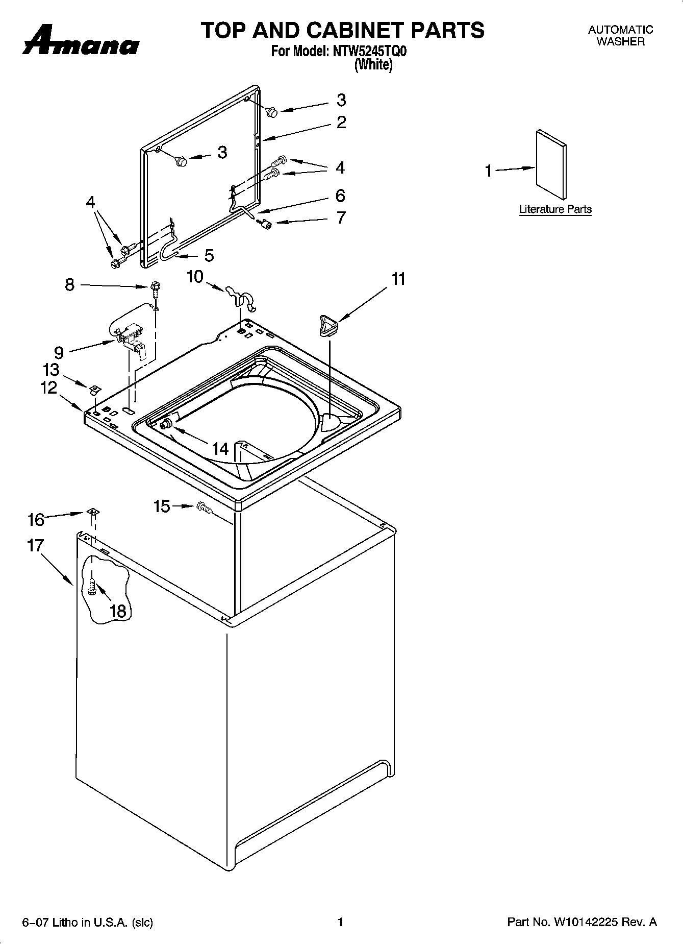 01 - TOP AND CABINET PARTS
