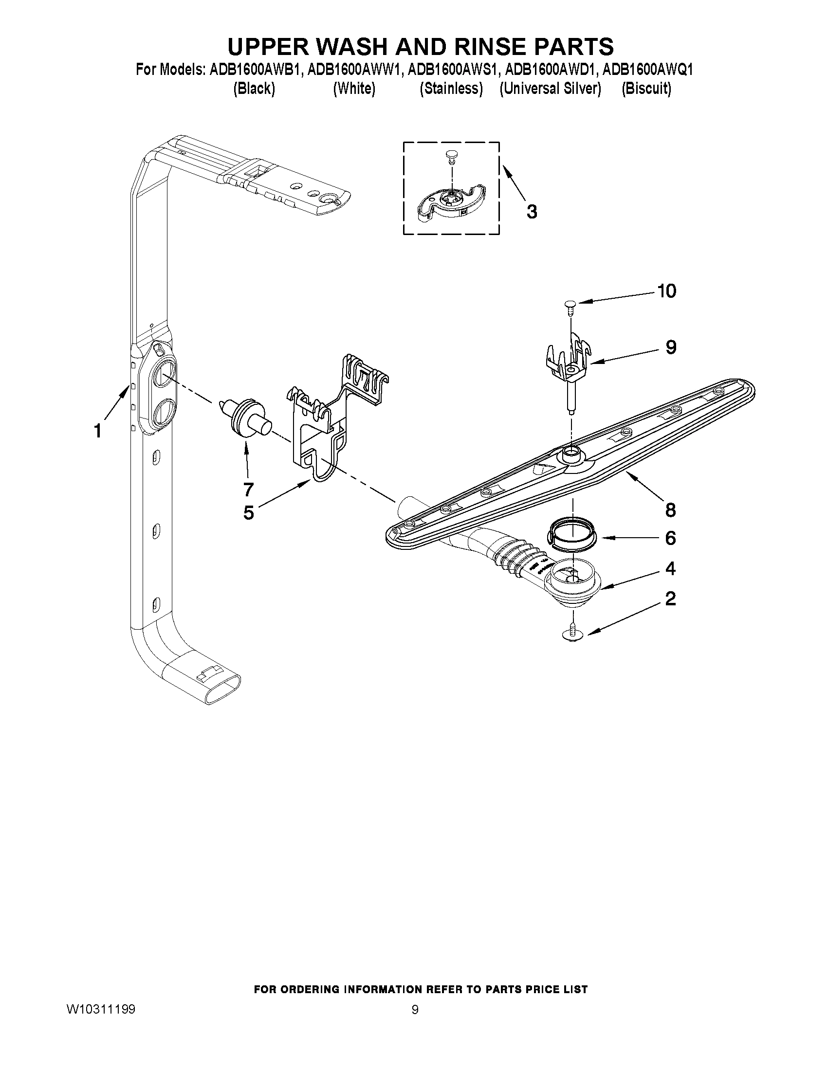 07 - UPPER WASH AND RINSE PARTS