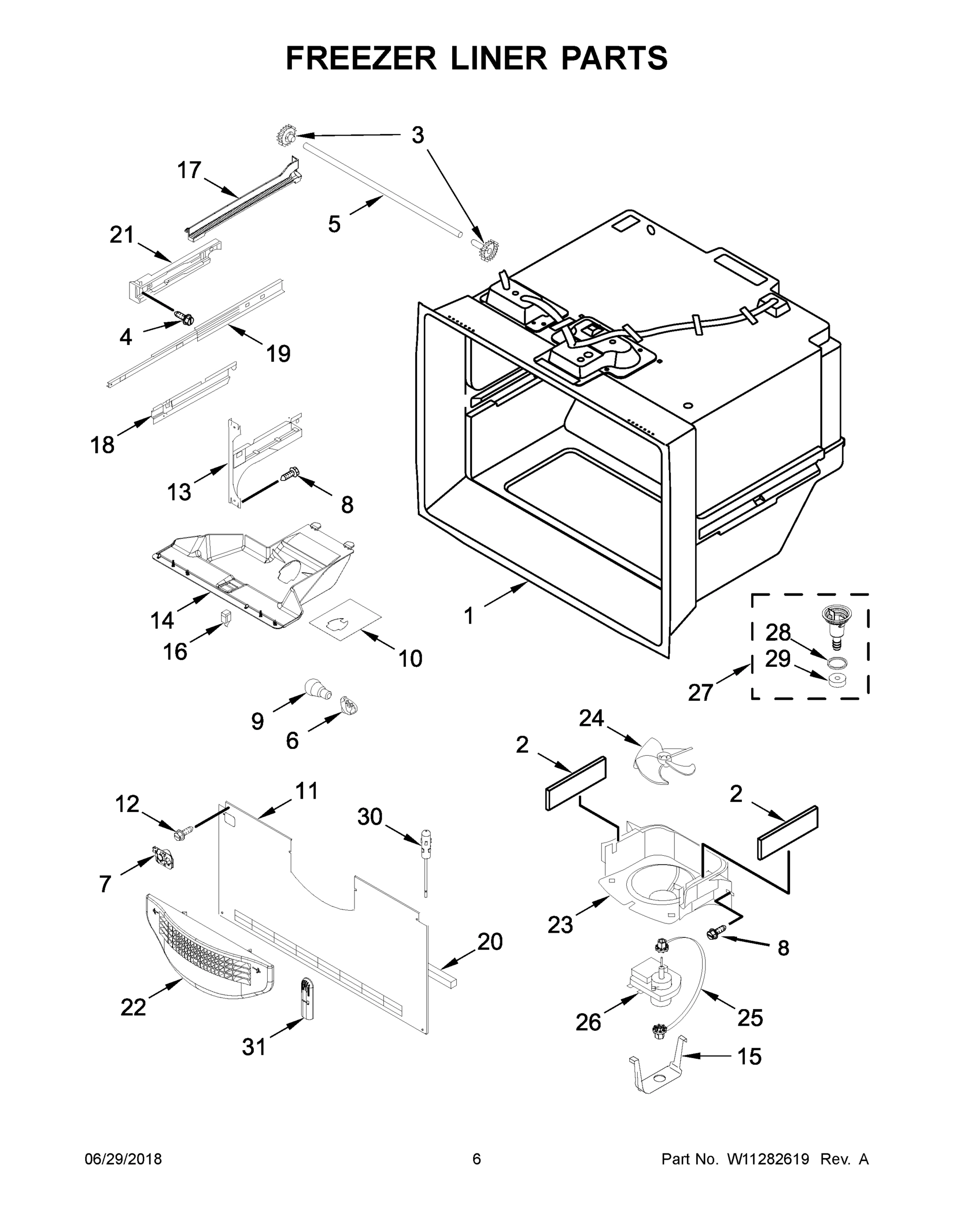 04 - FREEZER LINER PARTS