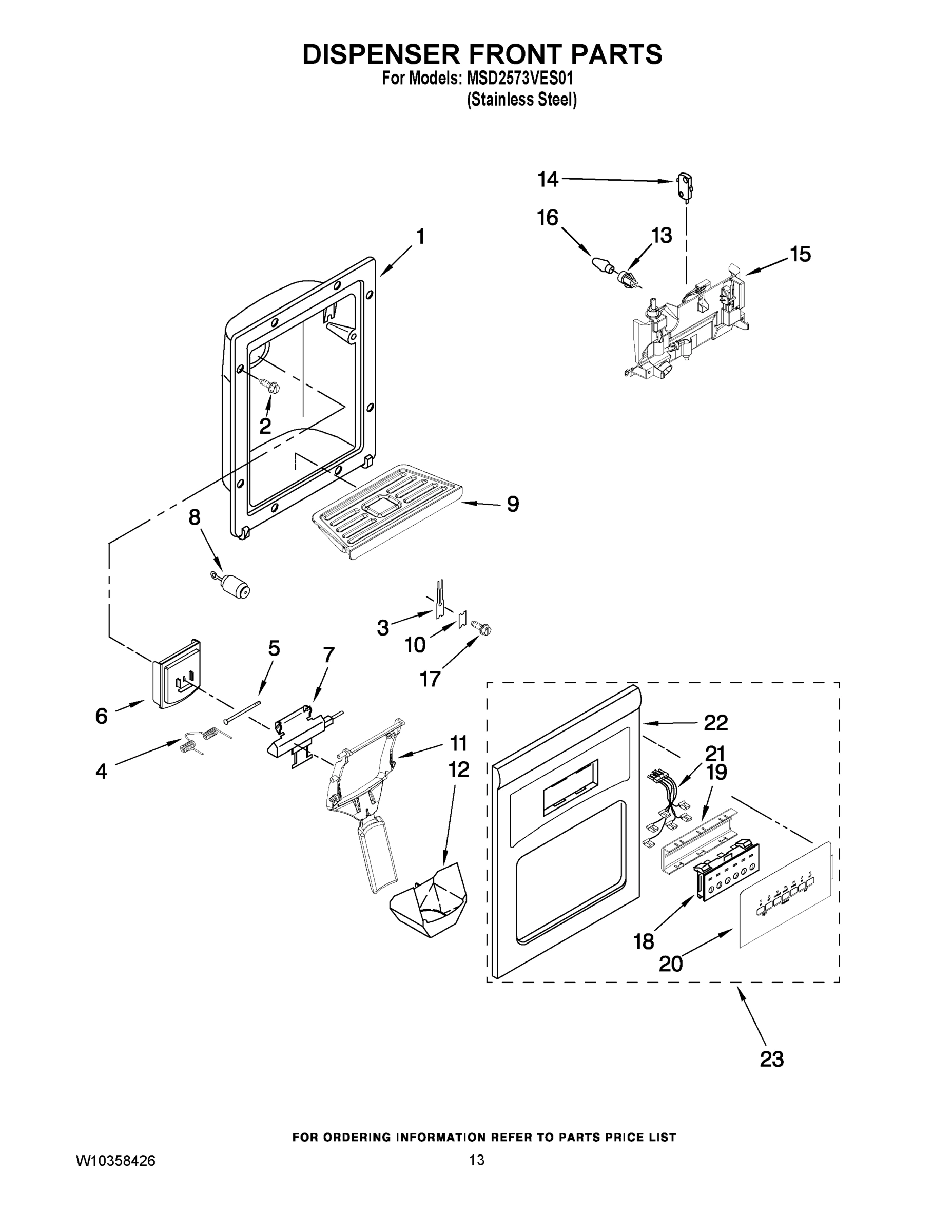 08 - DISPENSER FRONT PARTS