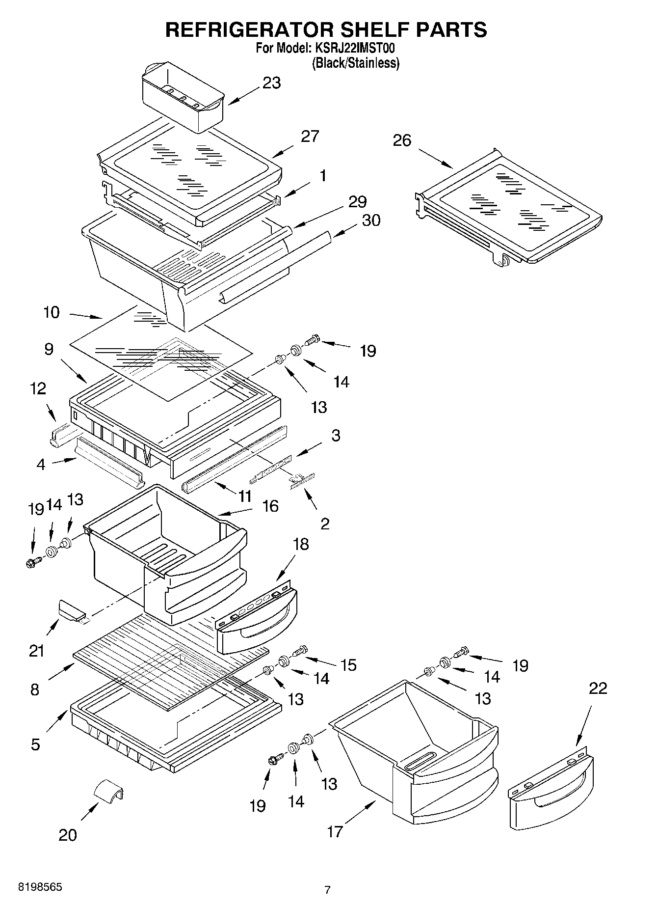 05 - REFRIGERATOR SHELF PARTS