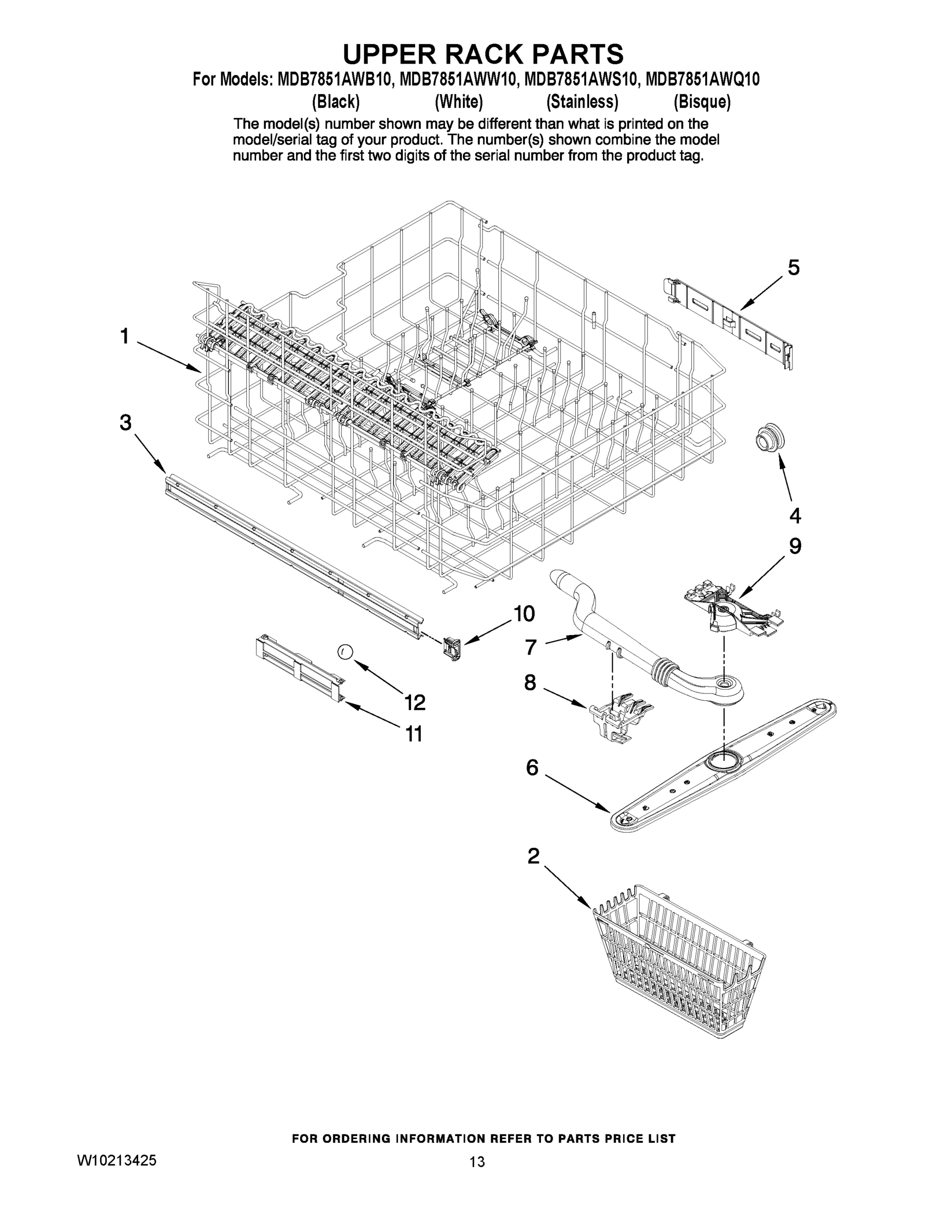 10 - UPPER RACK PARTS