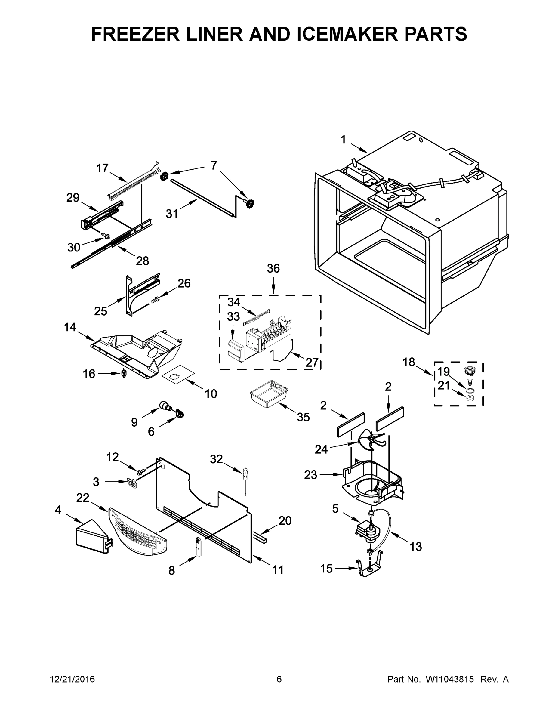 04 - FREEZER LINER AND ICEMAKER PARTS