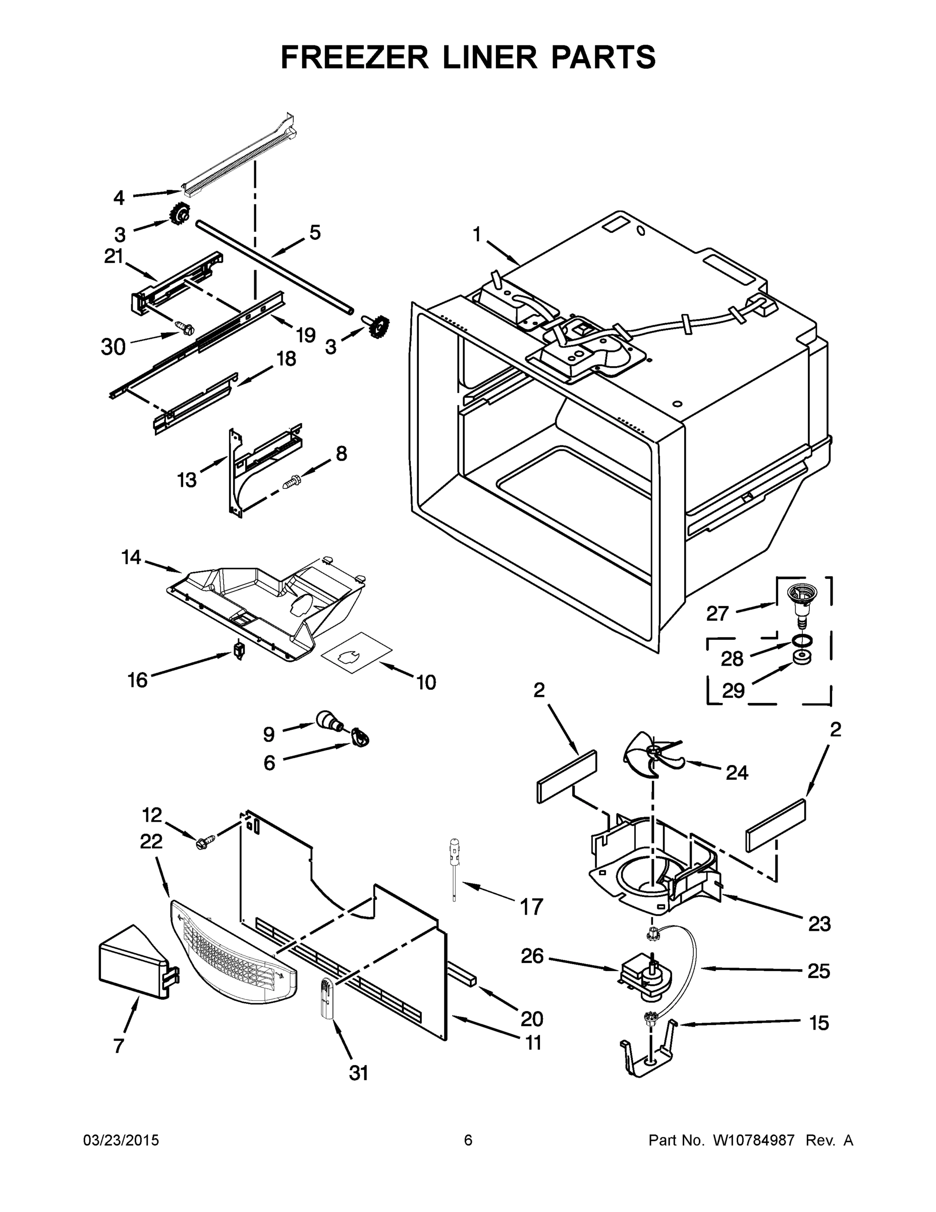 04 - FREEZER LINER PARTS
