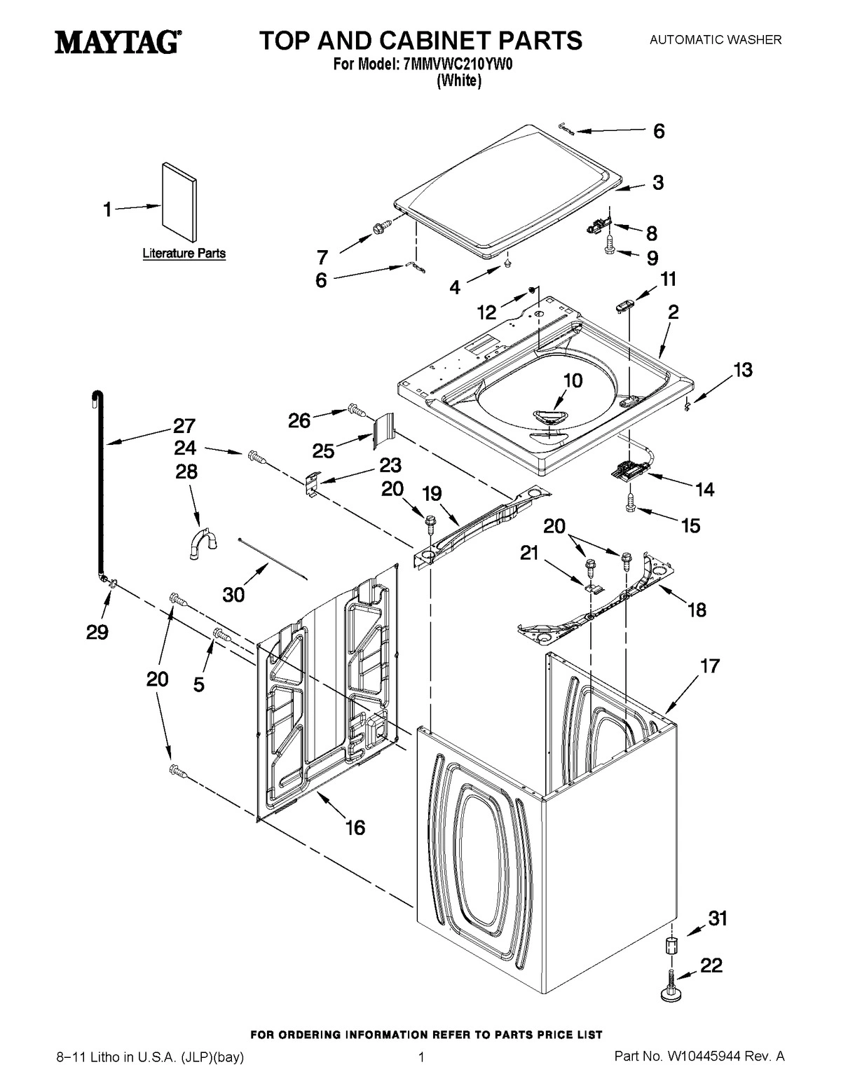 01 - TOP AND CABINET PARTS