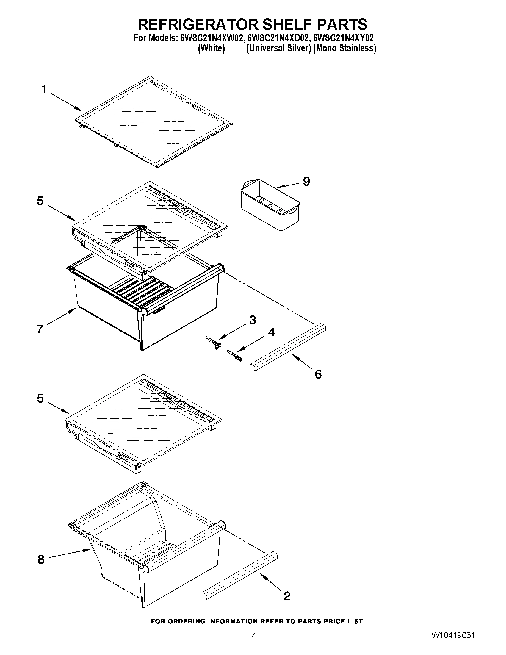 03 - REFRIGERATOR SHELF PARTS