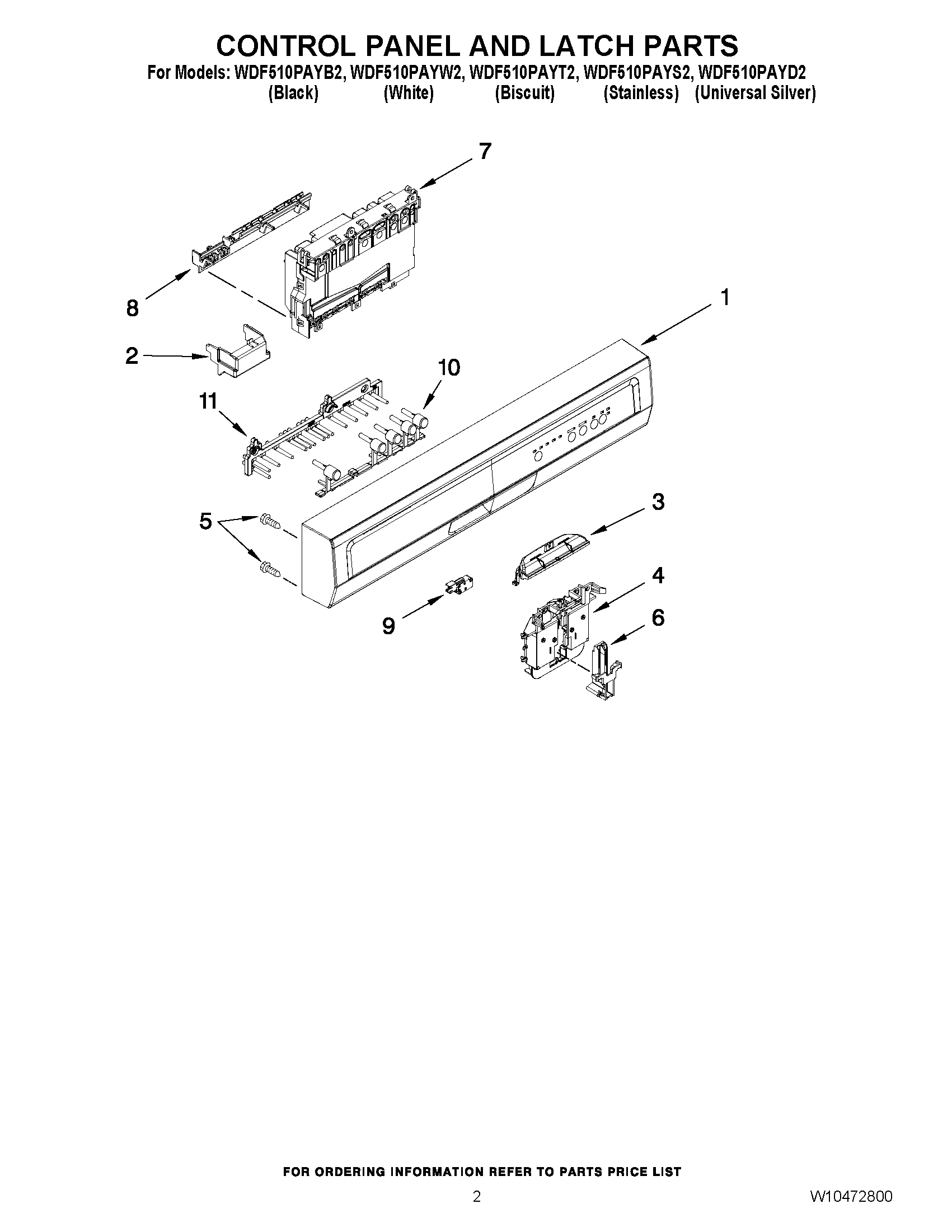 02 - CONTROL PANEL AND LATCH PARTS
