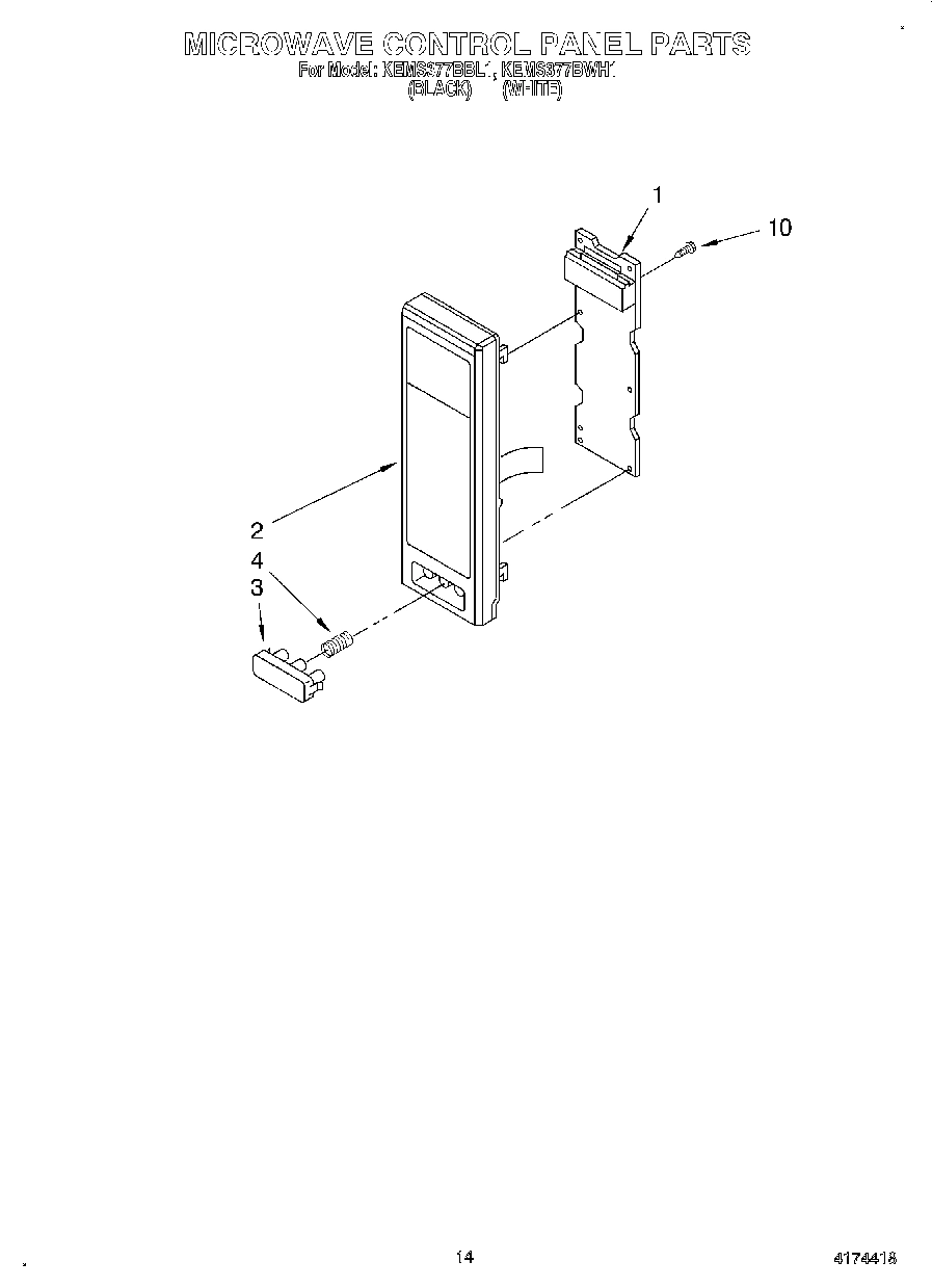 12 - MICROWAVE CONTROL PANEL