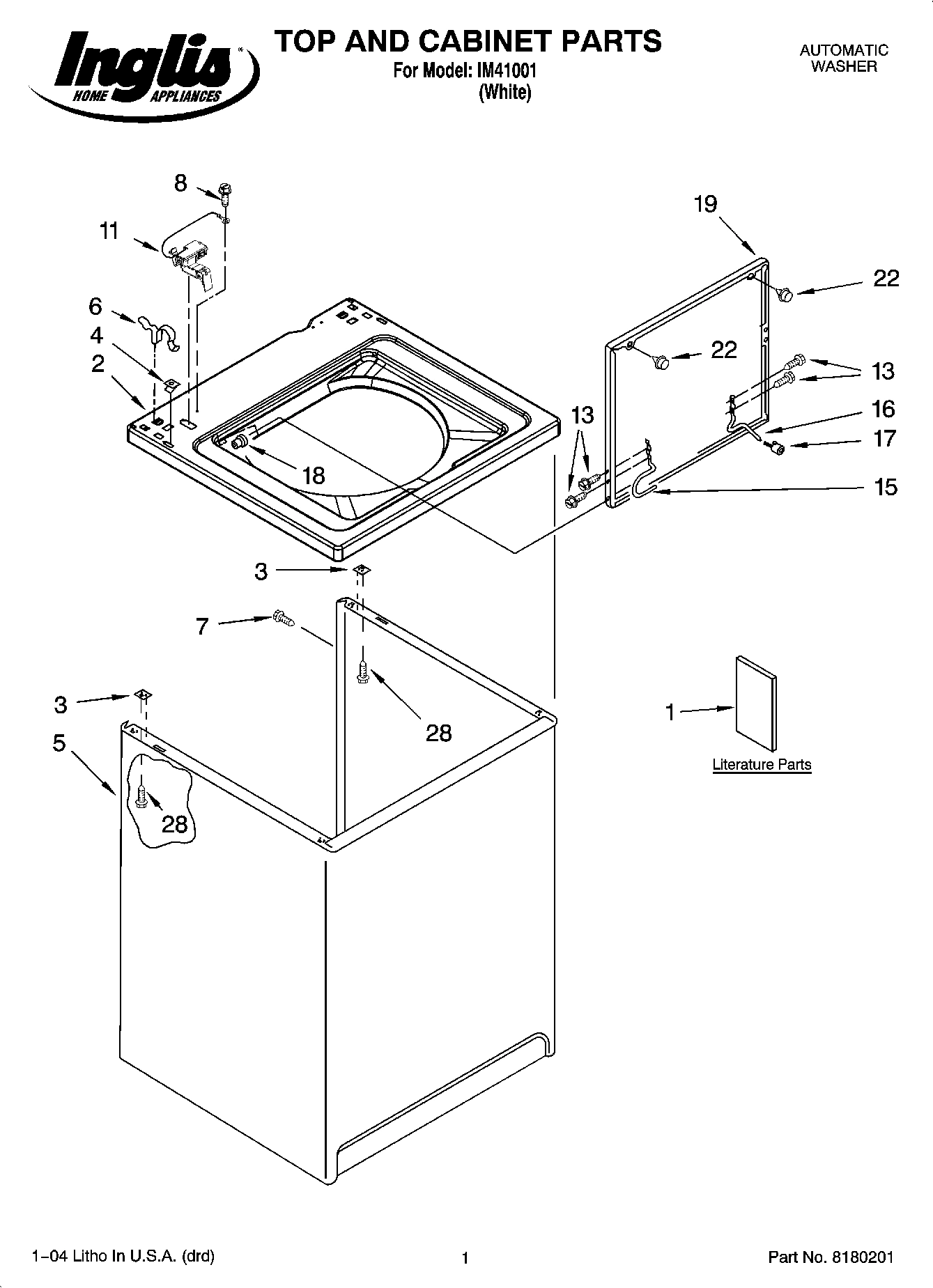01 - TOP AND CABINET PARTS