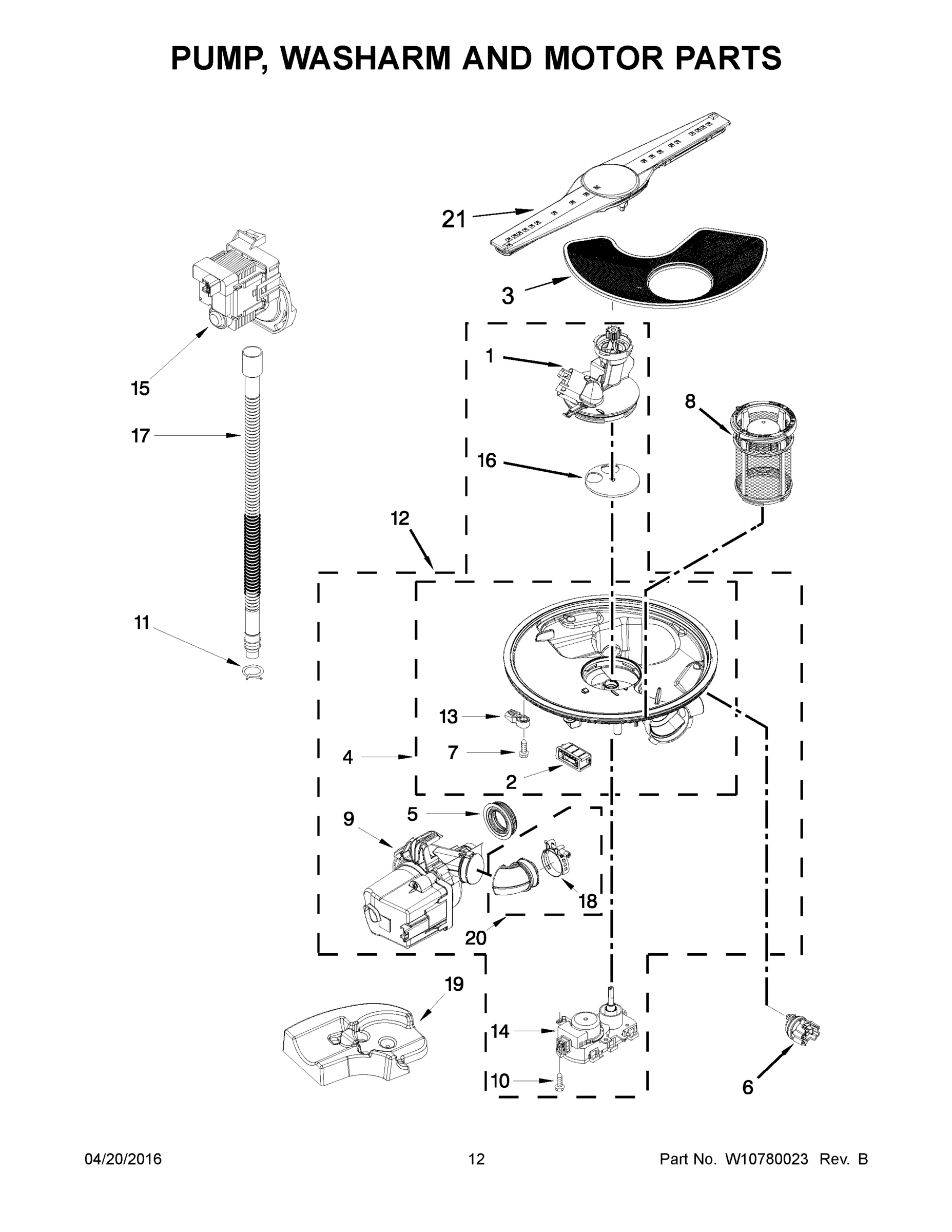 07 - PUMP, WASHARM AND MOTOR PARTS