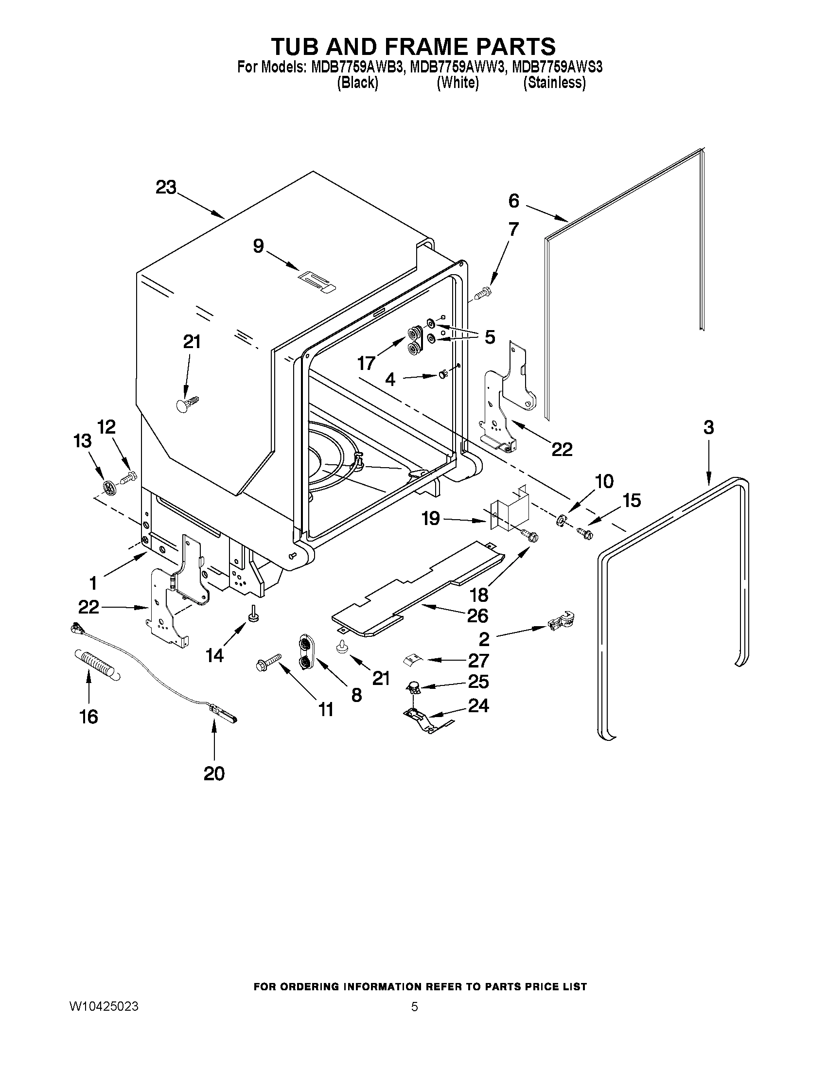 05 - TUB AND FRAME PARTS