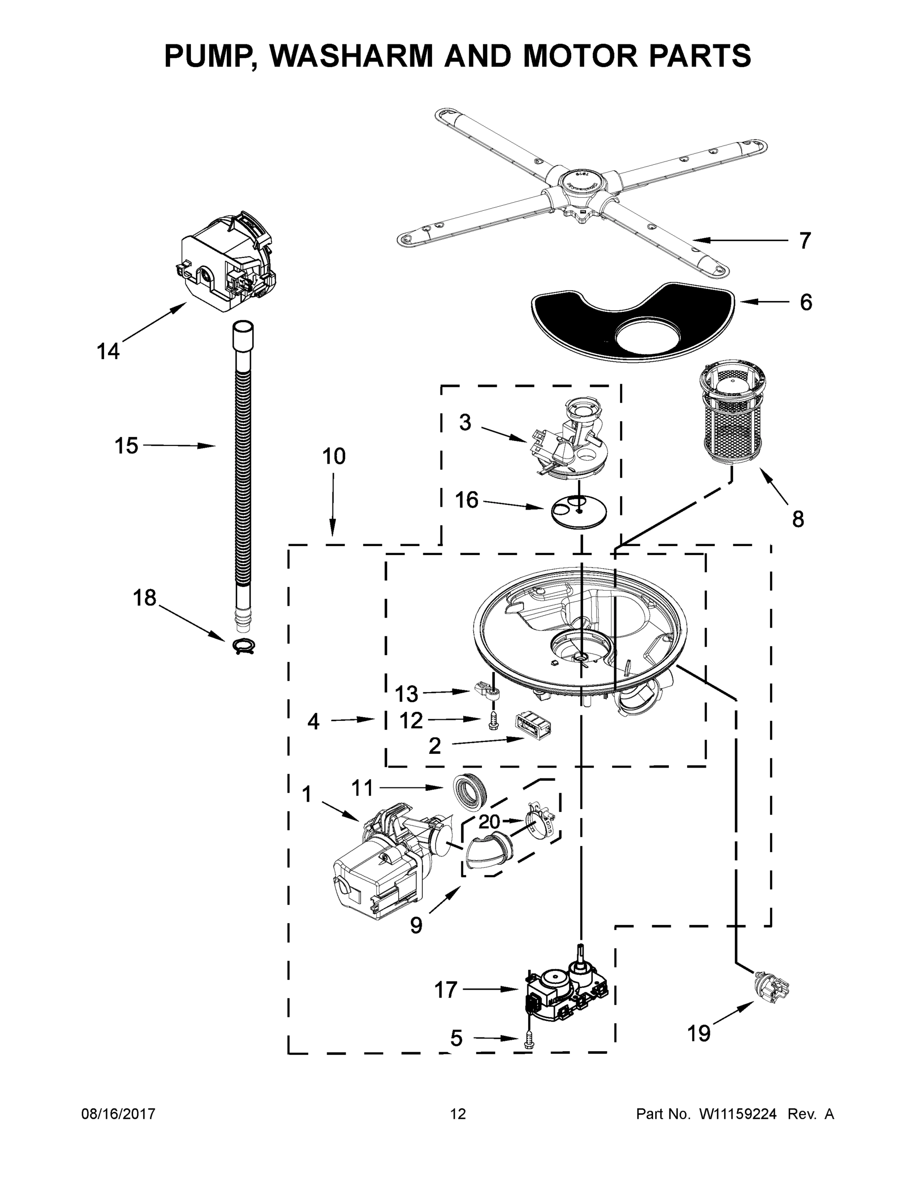 07 - PUMP, WASHARM AND MOTOR PARTS