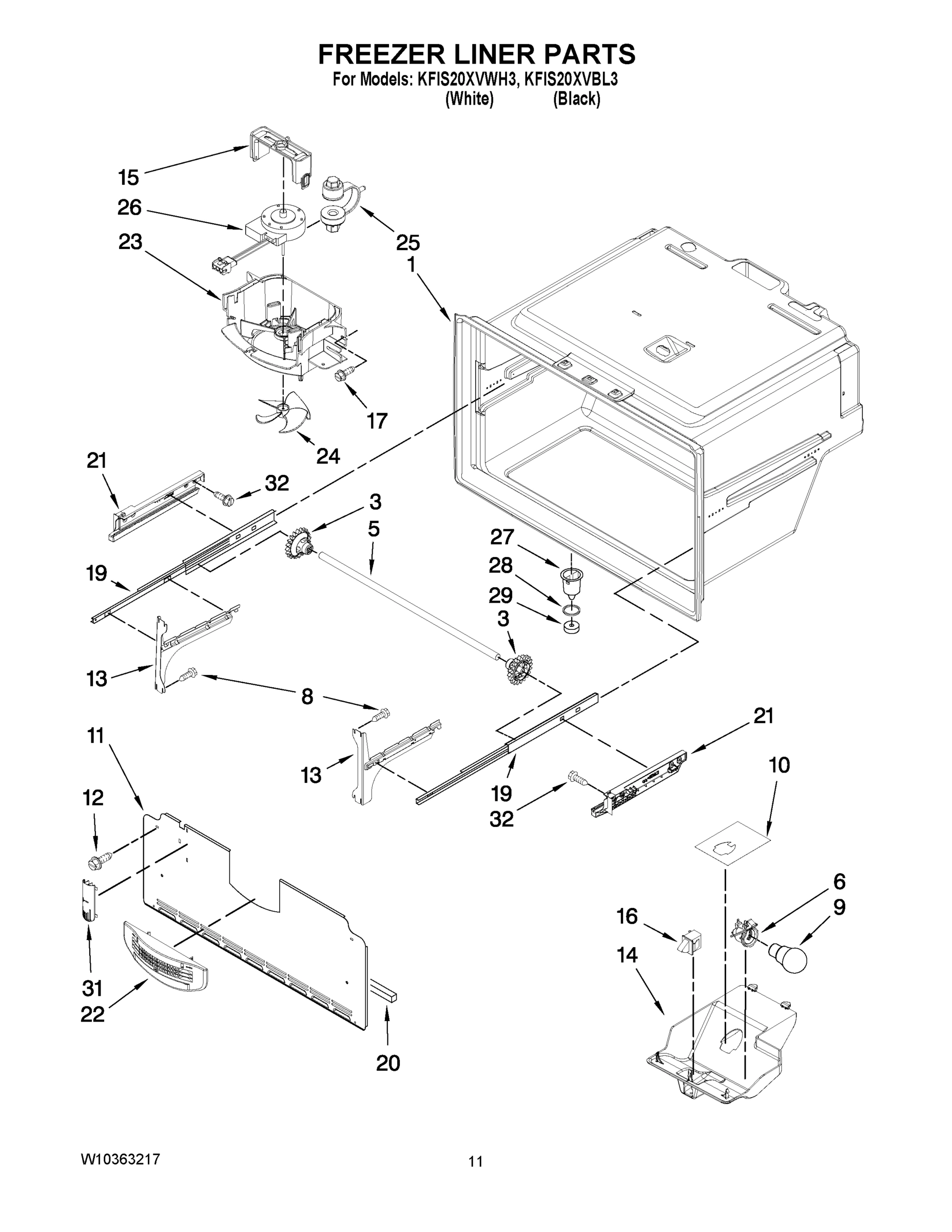 06 - FREEZER LINER PARTS