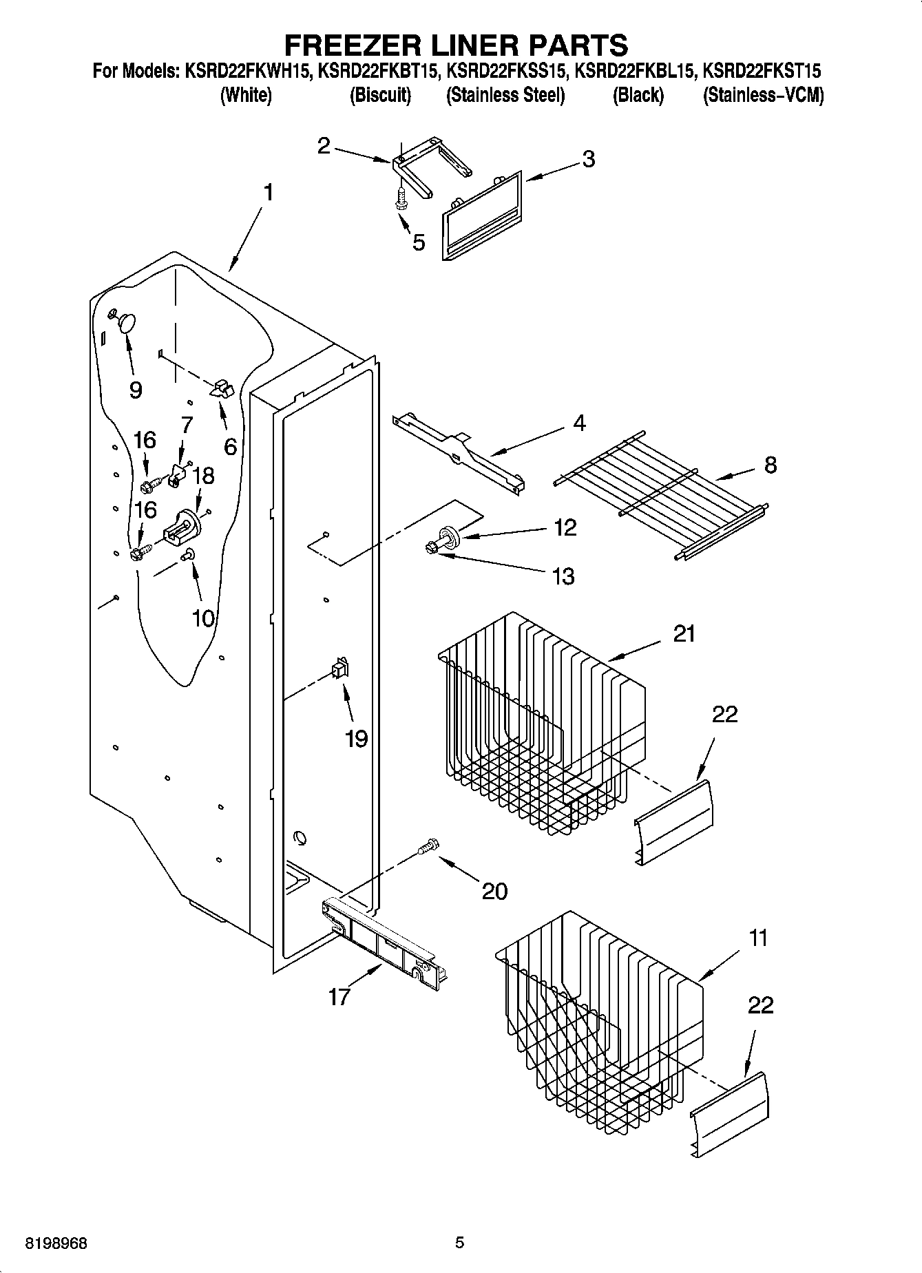 04 - FREEZER LINER PARTS