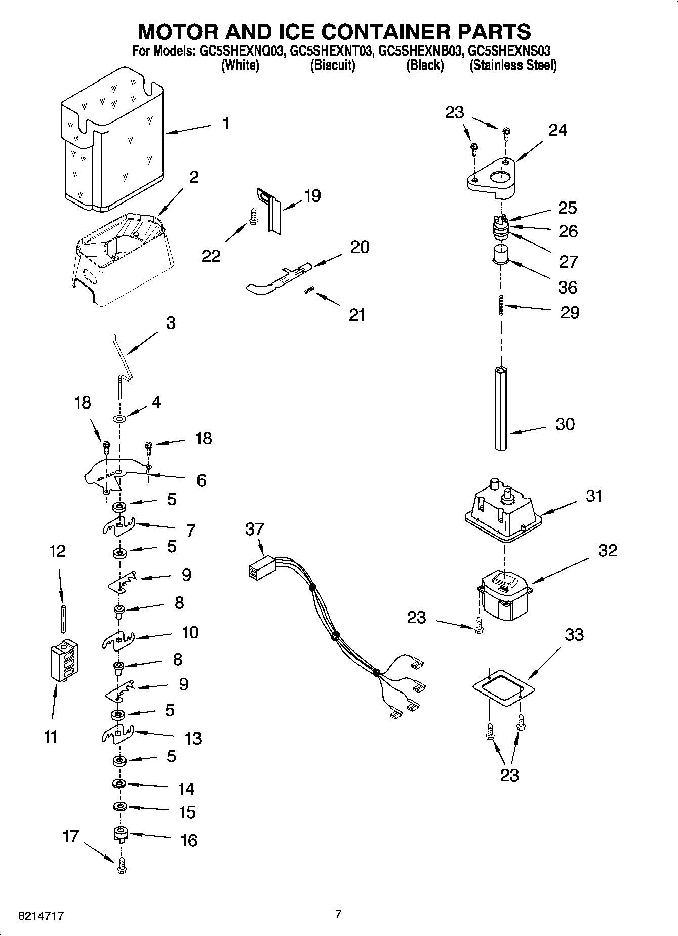 05 - MOTOR AND ICE CONTAINER PARTS