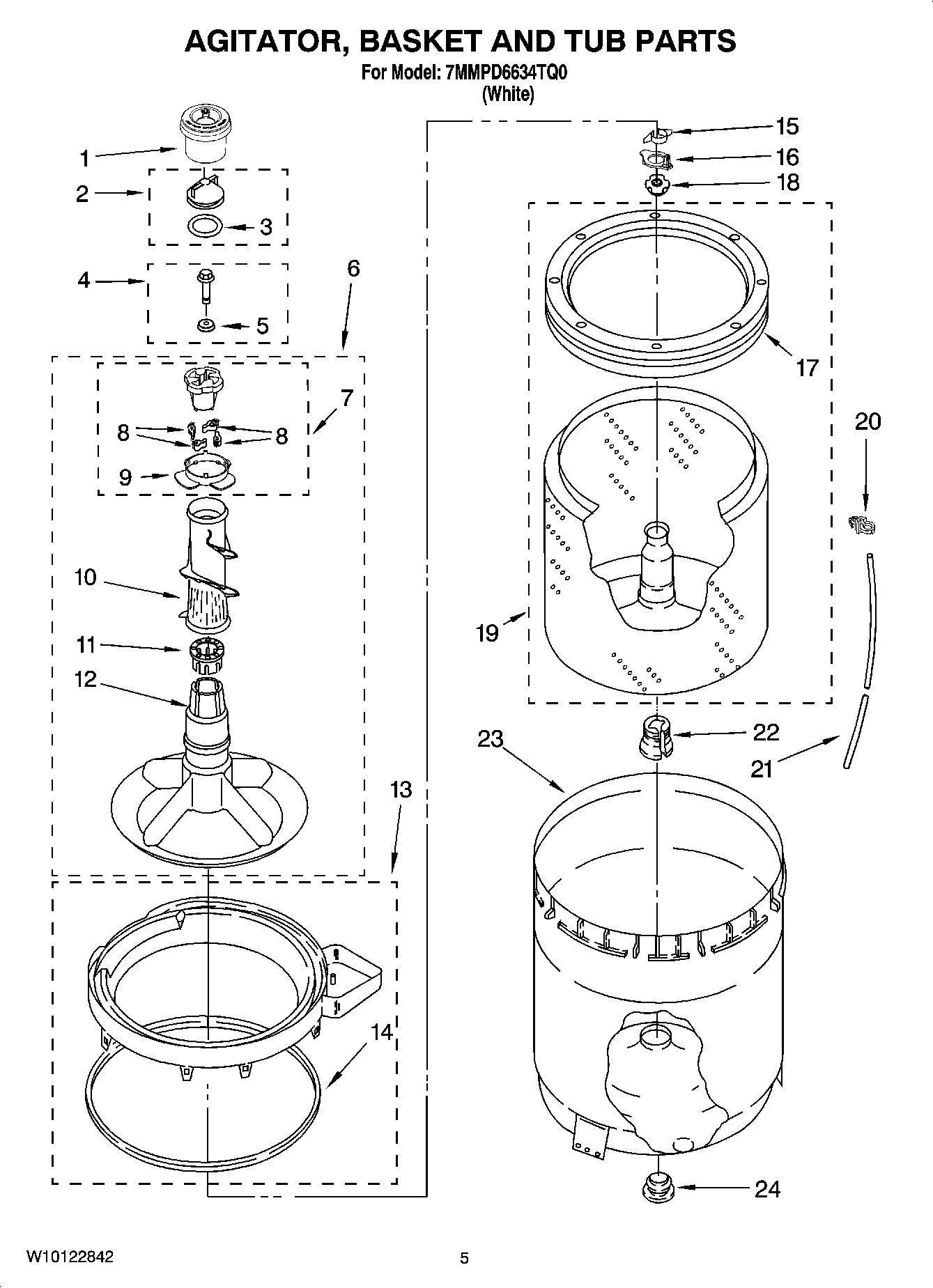 03 - AGITATOR, BASKET AND TUB PARTS