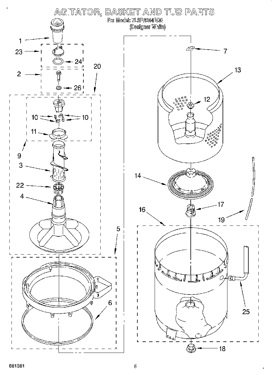 03 - AGITATOR, BASKET AND TUB
