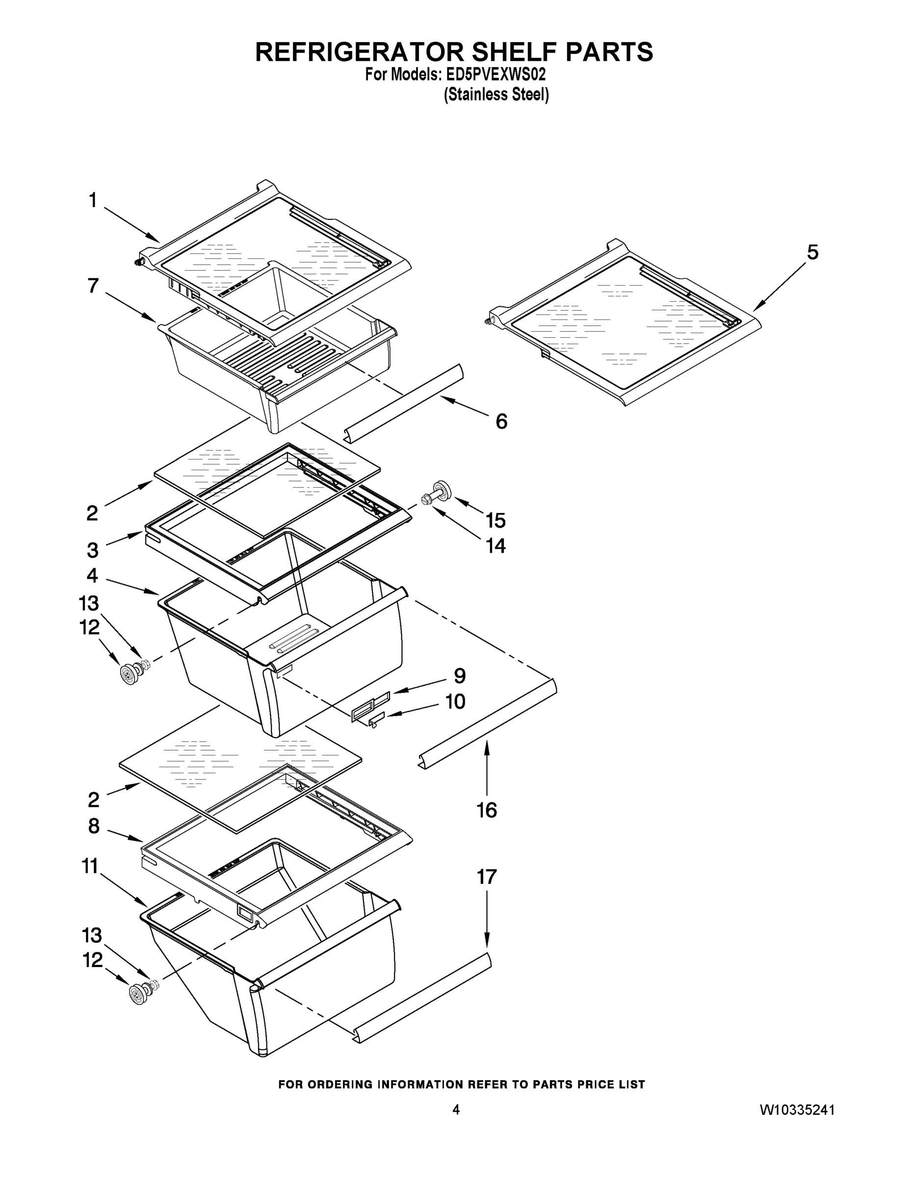 03 - REFRIGERATOR SHELF PARTS