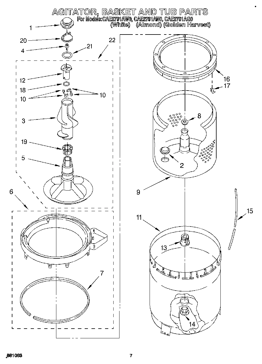 05 - AGITATOR, BASKET AND TUB
