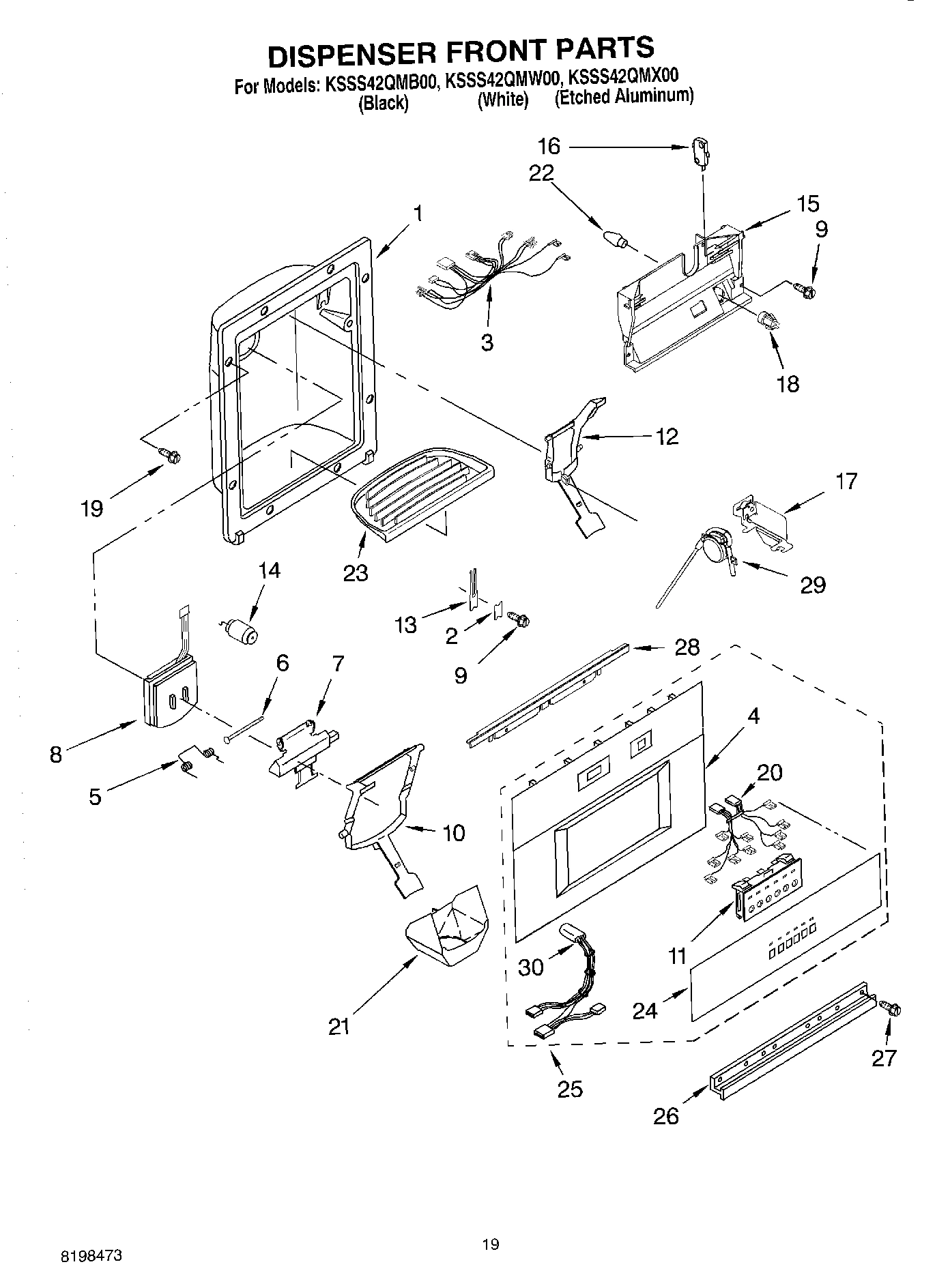 12 - DISPENSER AND FRONT PARTS