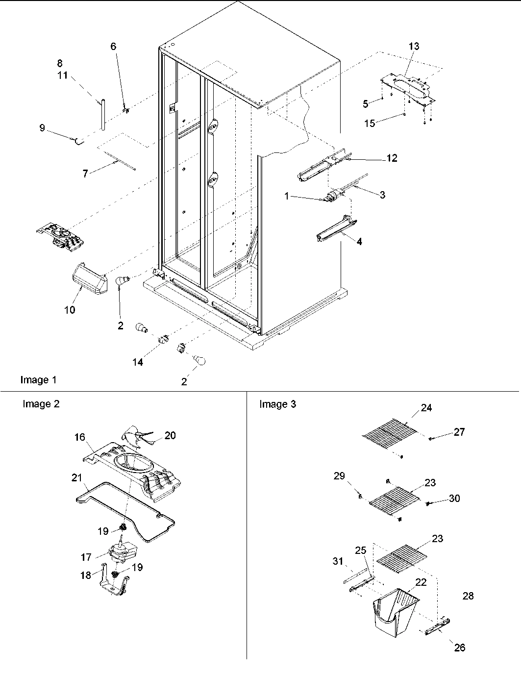 09 - FZ SHELVING, FILTER ASSY, EVAP FAN MOTOR
