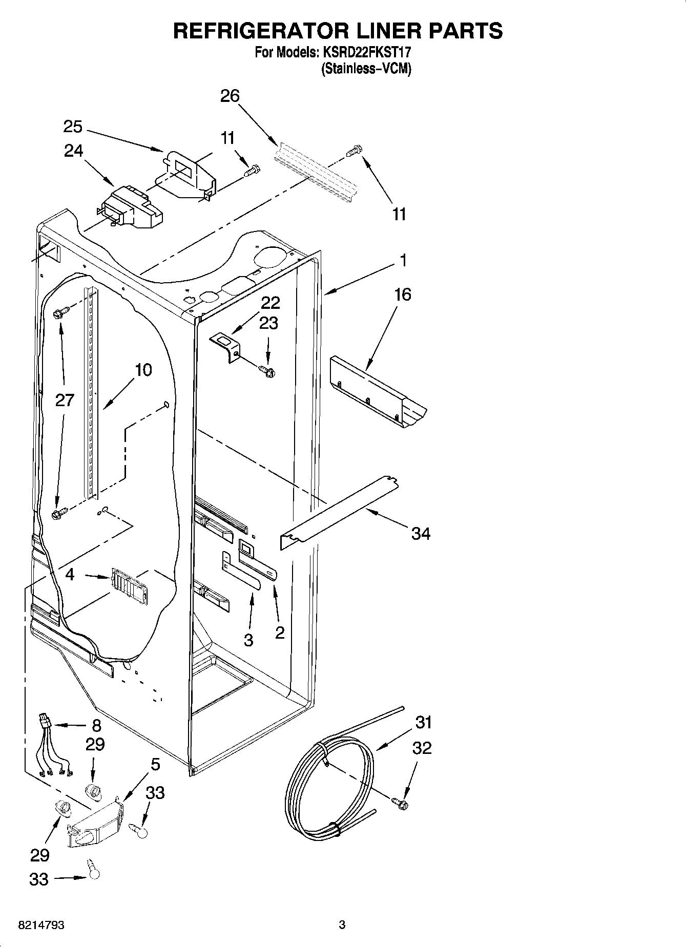02 - REFRIGERATOR LINER PARTS