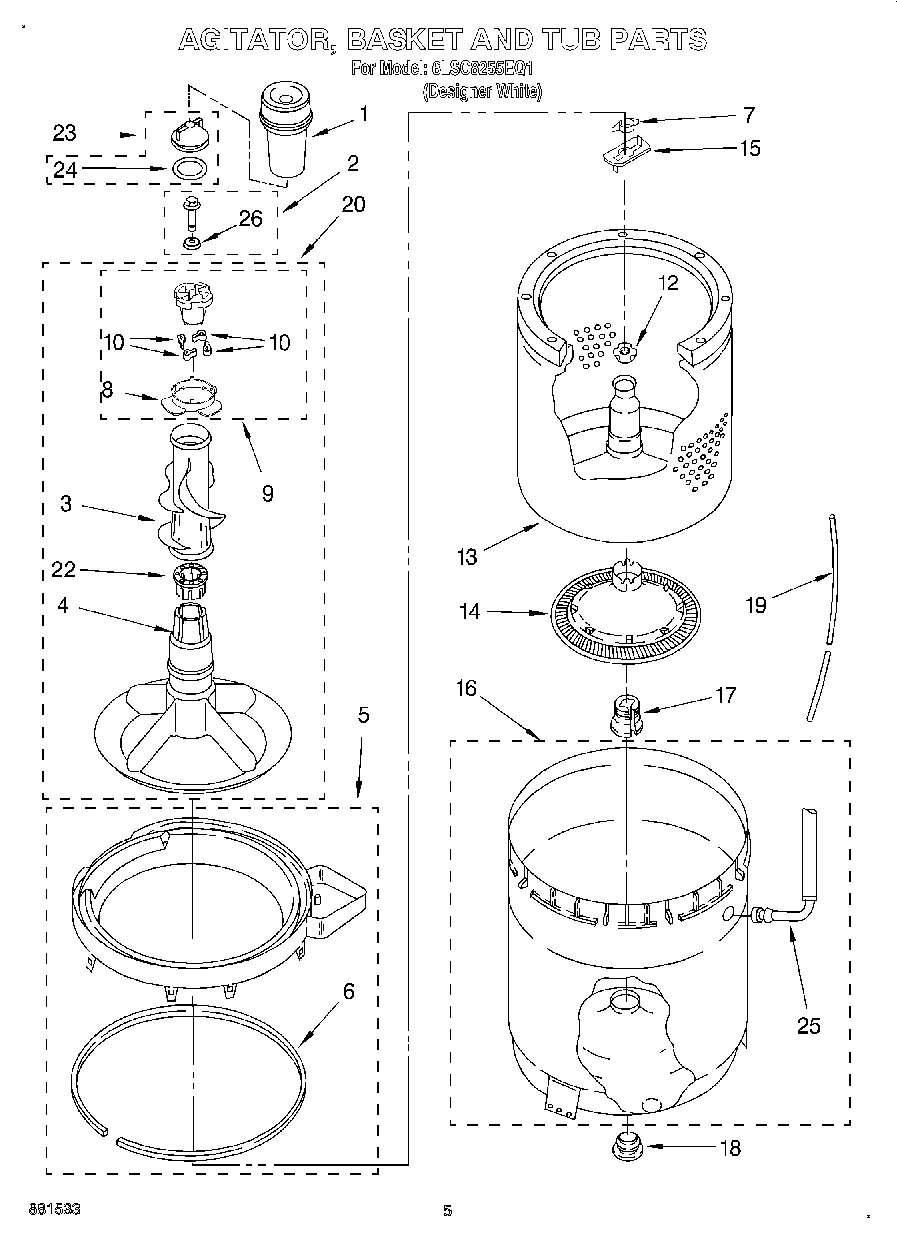 03 - AGITATOR, BASKET AND TUB