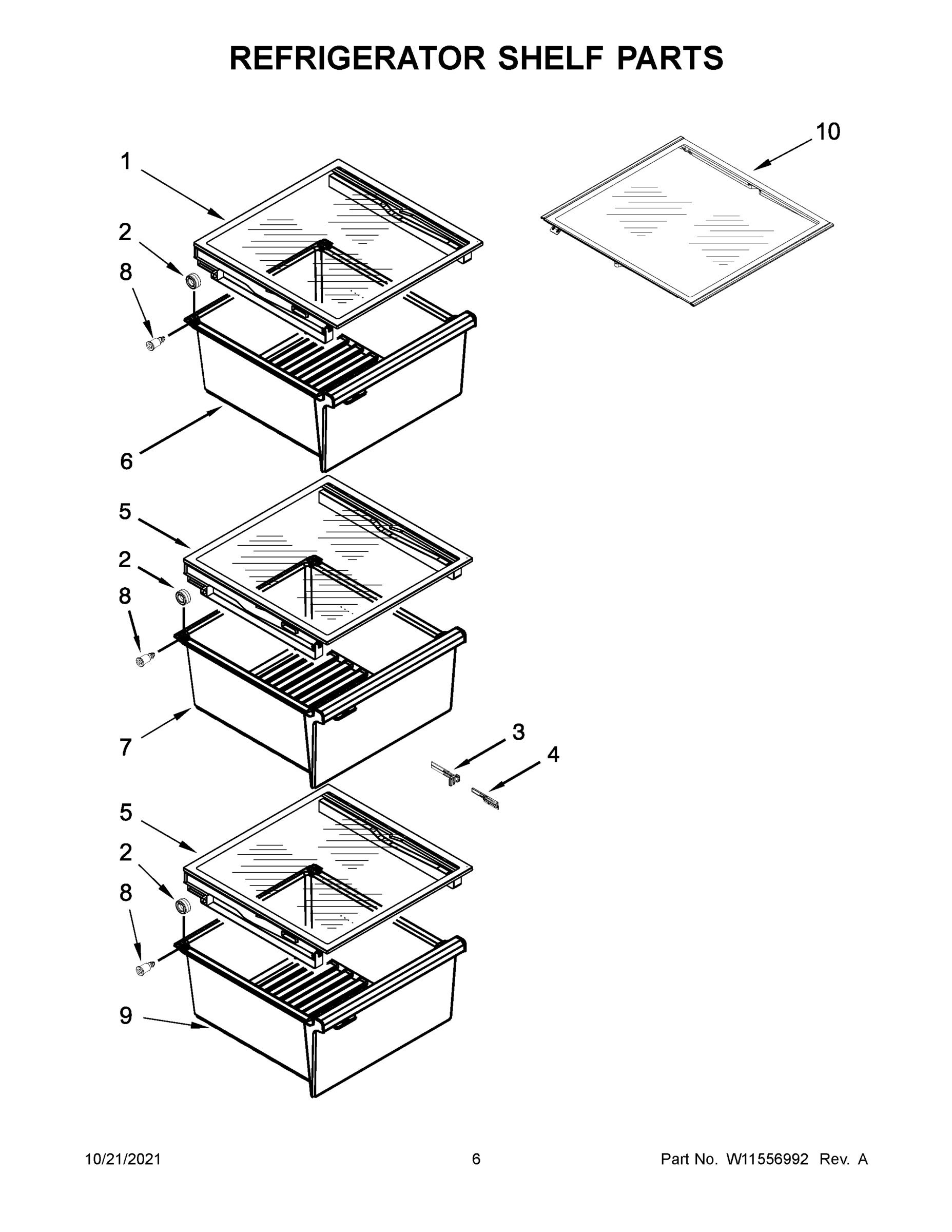 04 - REFRIGERATOR SHELF PARTS