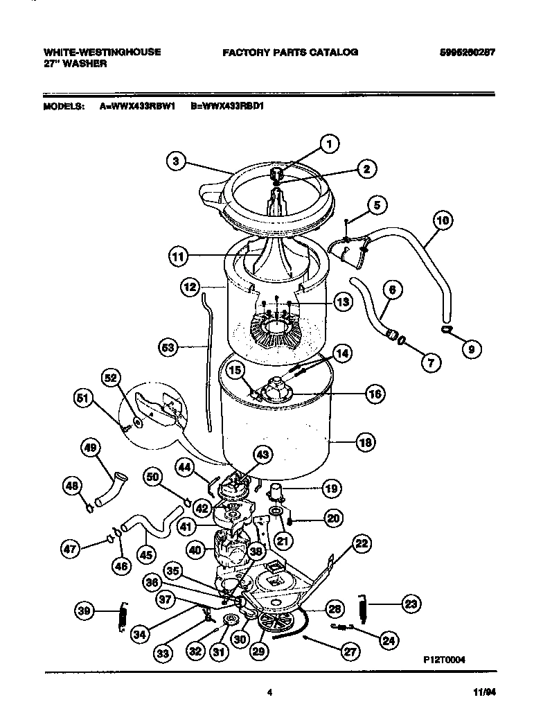 03 - TUB, HOSES, MOTOR