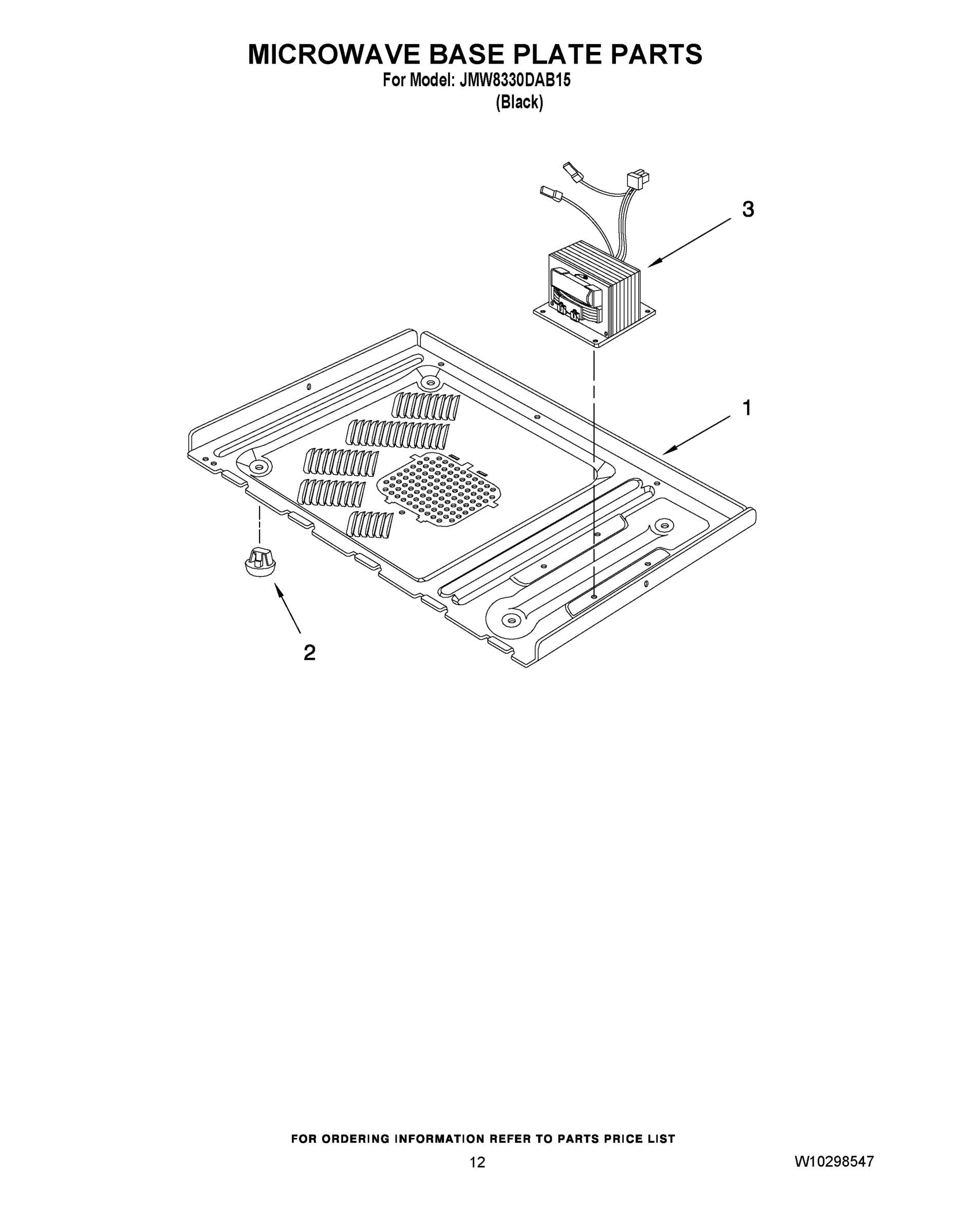 10 - MICROWAVE BASE PLATE PARTS